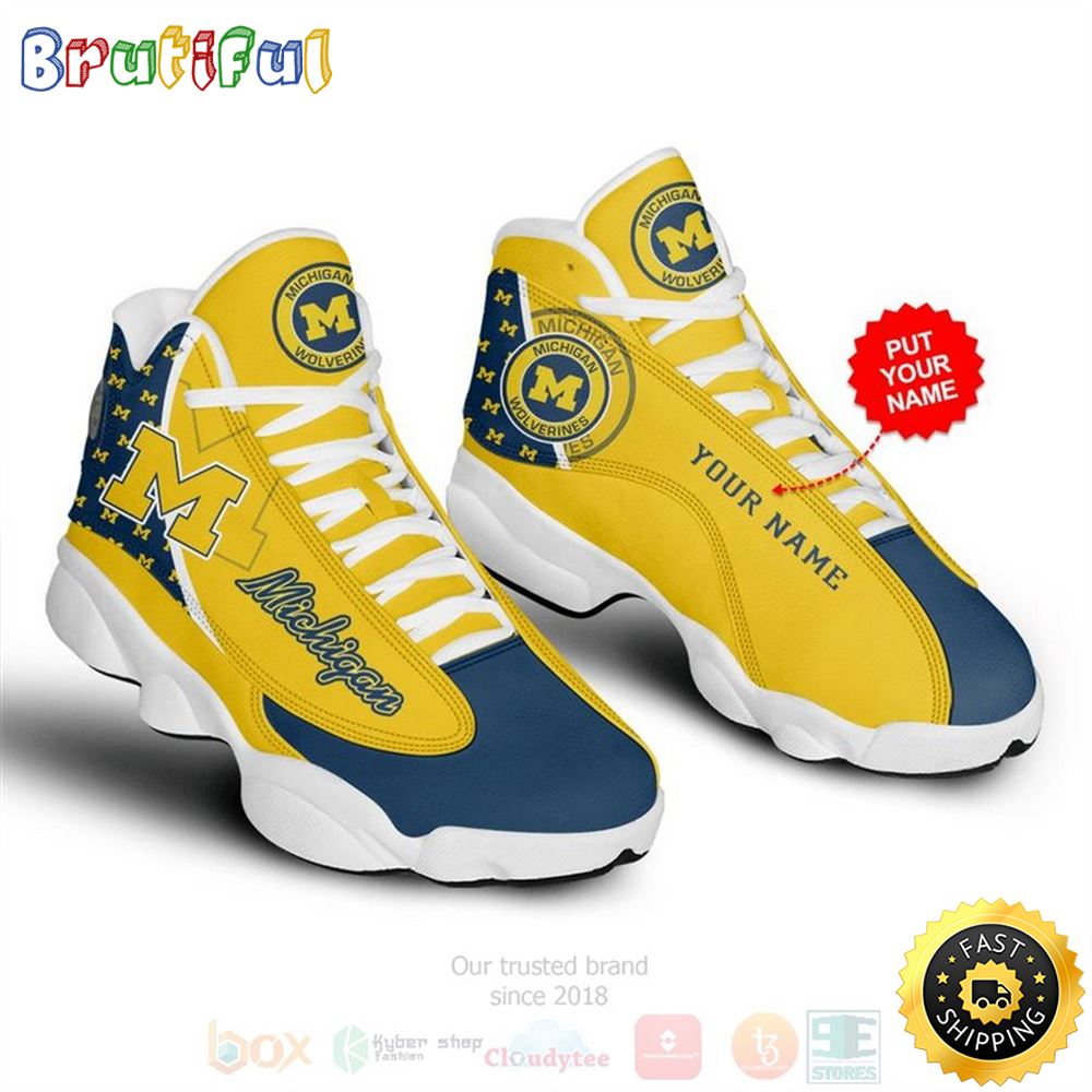 JWFancy Michigan Wolverines AJ13 Sneakers Shoes For Men And Women