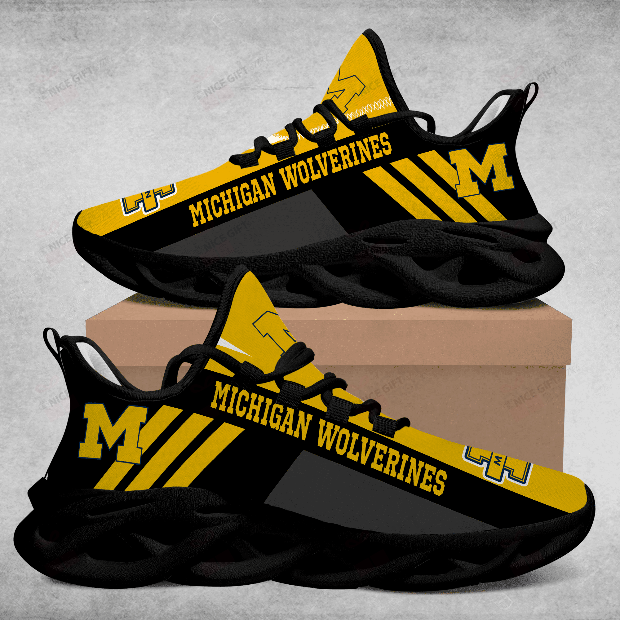 JWFancy Michigan Wolverines Max Soul Shoes Sneakers For Men And Women