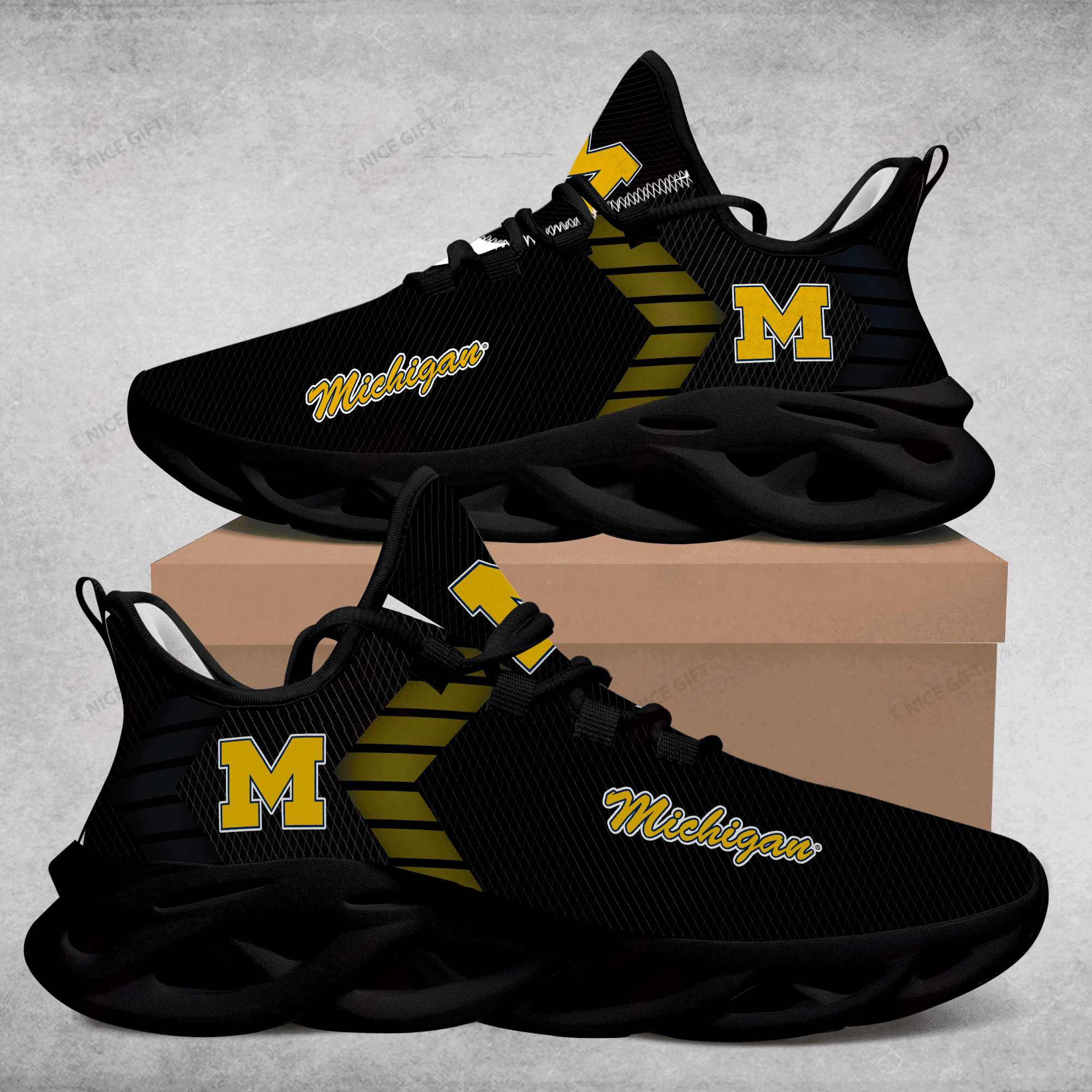 JWFancy Michigan Wolverines Max Soul Shoes Sneakers For Men And Women