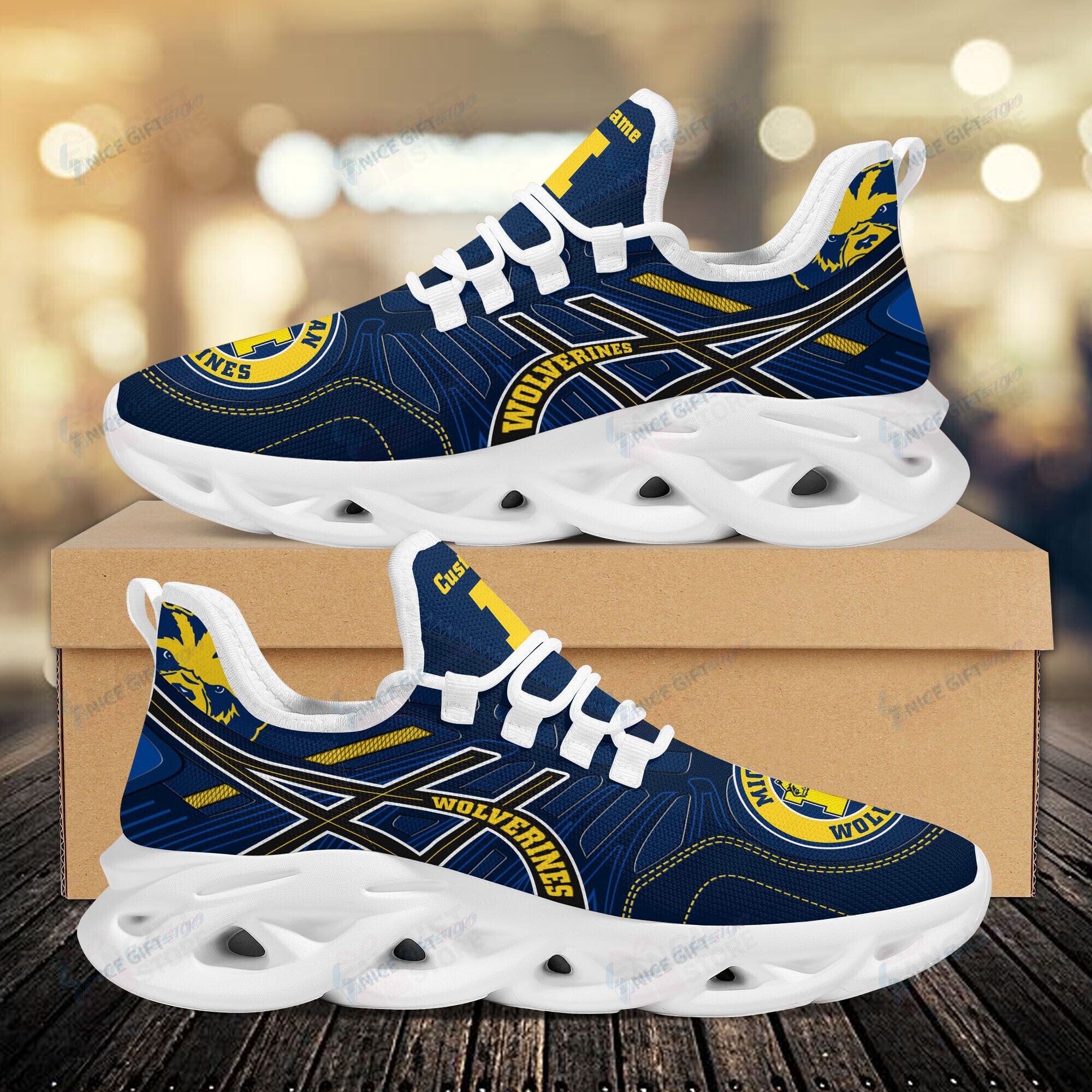 JWFancy Michigan Wolverines Max Soul Shoes Sneakers For Men And Women