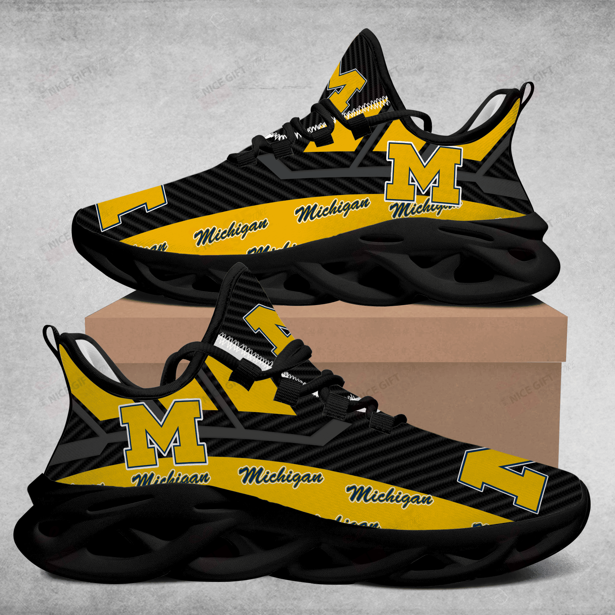 JWFancy Michigan Wolverines Max Soul Shoes Sneakers For Men And Women