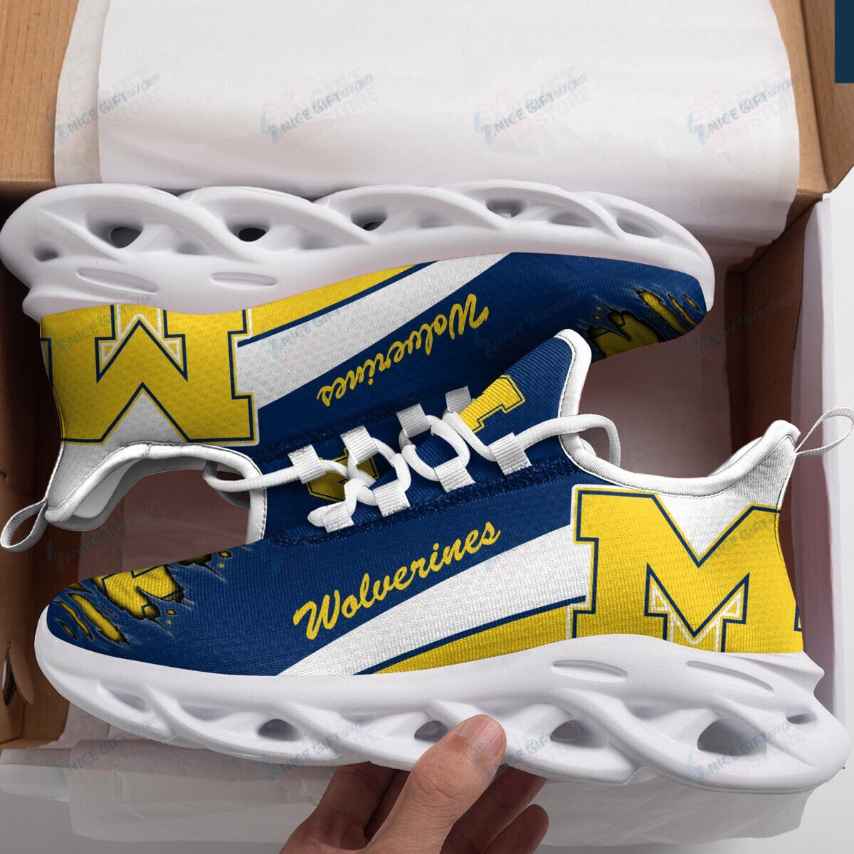JWFancy Michigan Wolverines Max Soul Shoes Sneakers For Men And Women