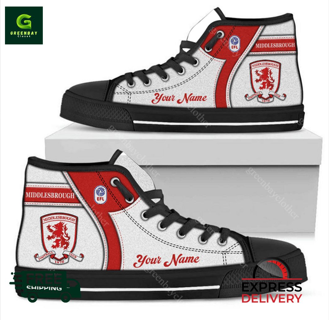JWFancy Middlesbrough High Top Canvas Sneakers Shoes For Men And Women