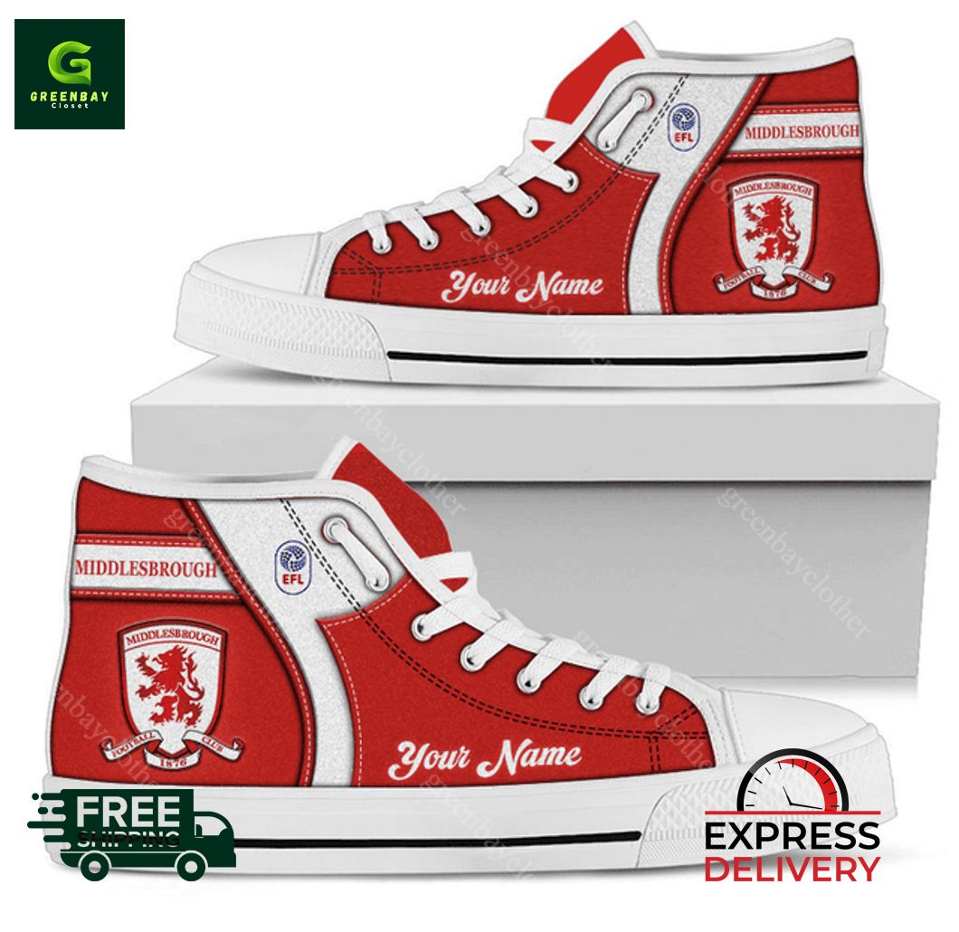 JWFancy Middlesbrough High Top Canvas Sneakers Shoes For Men And Women