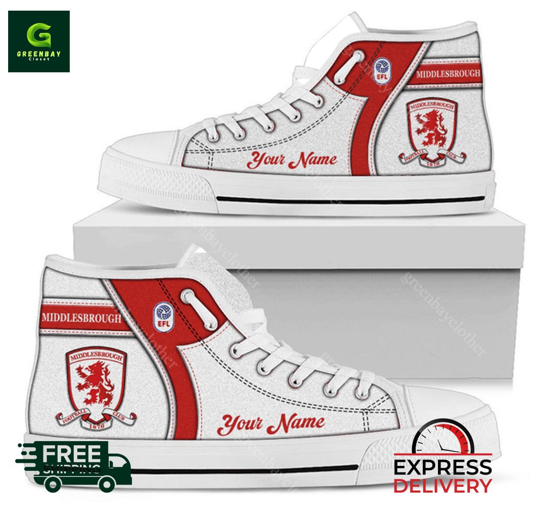 JWFancy Middlesbrough High Top Canvas Sneakers Shoes For Men And Women