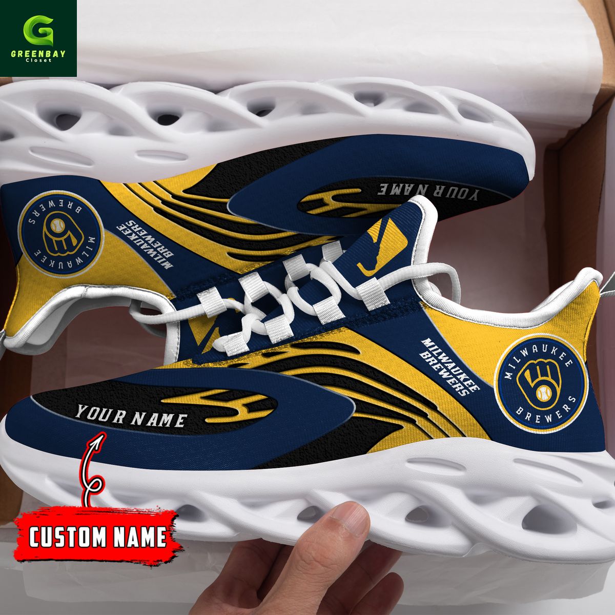 JWFancy Milwaukee Brewers Max Soul Shoes Sneakers For Men And Women