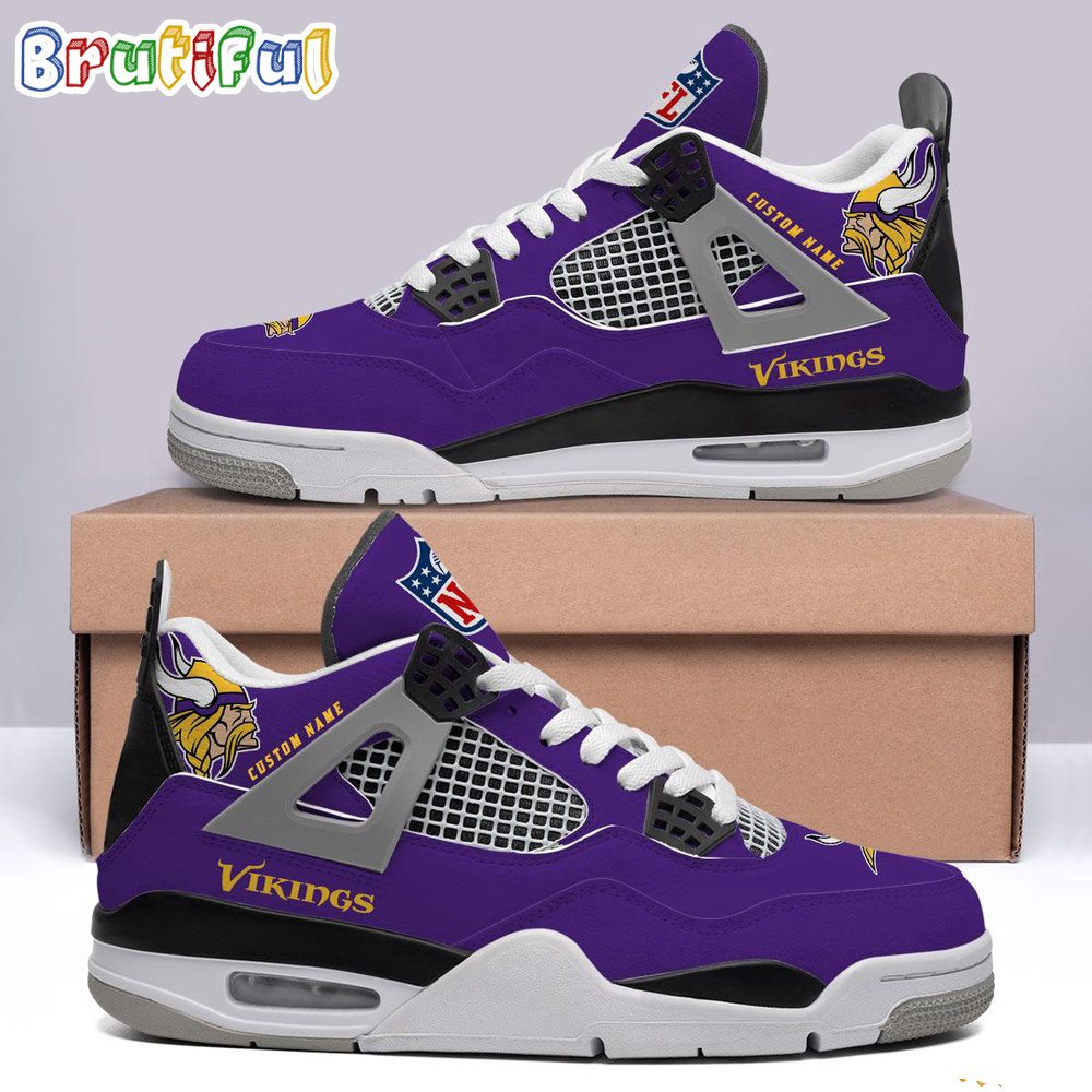 JWFancy Minnesota Vikings AJ4 Sneakers Shoes For Men And Women