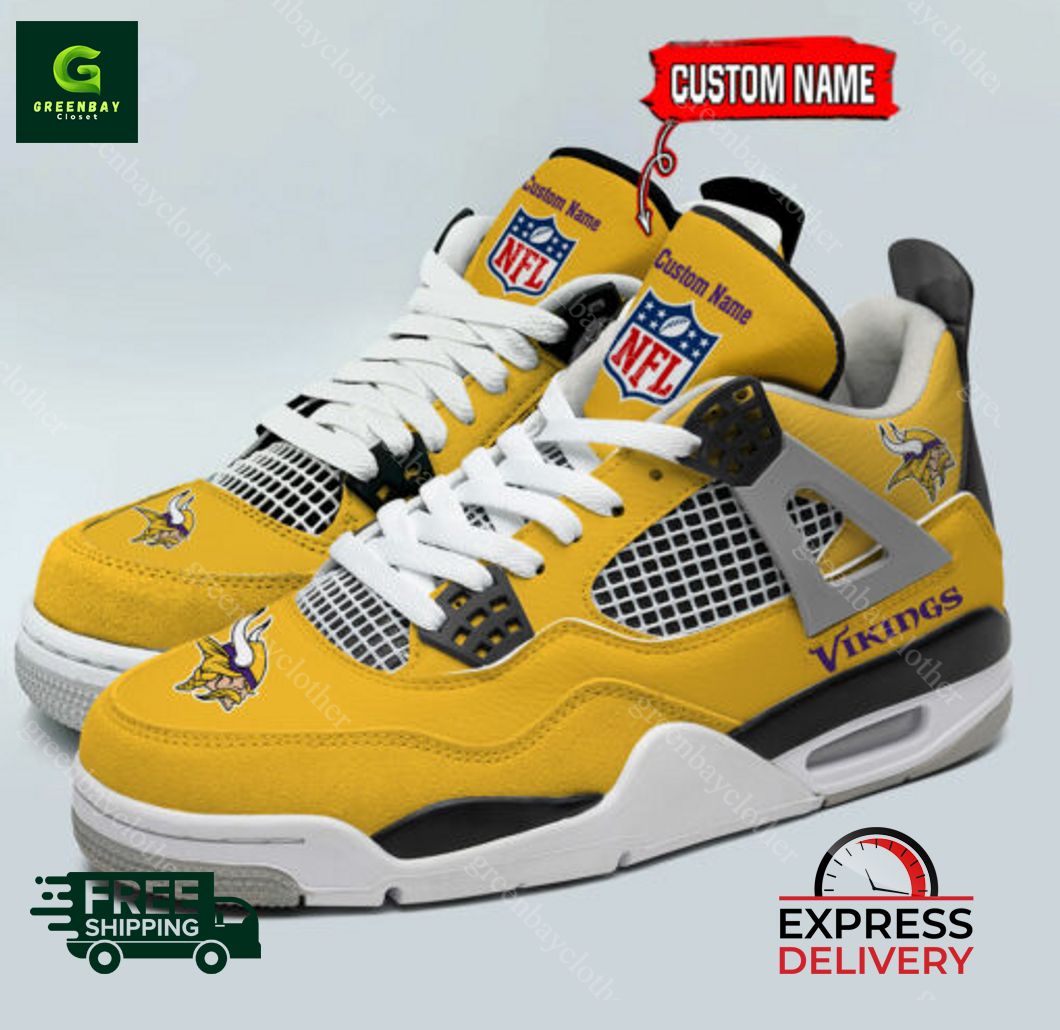 JWFancy Minnesota Vikings AJ4 Sneakers Shoes For Men And Women