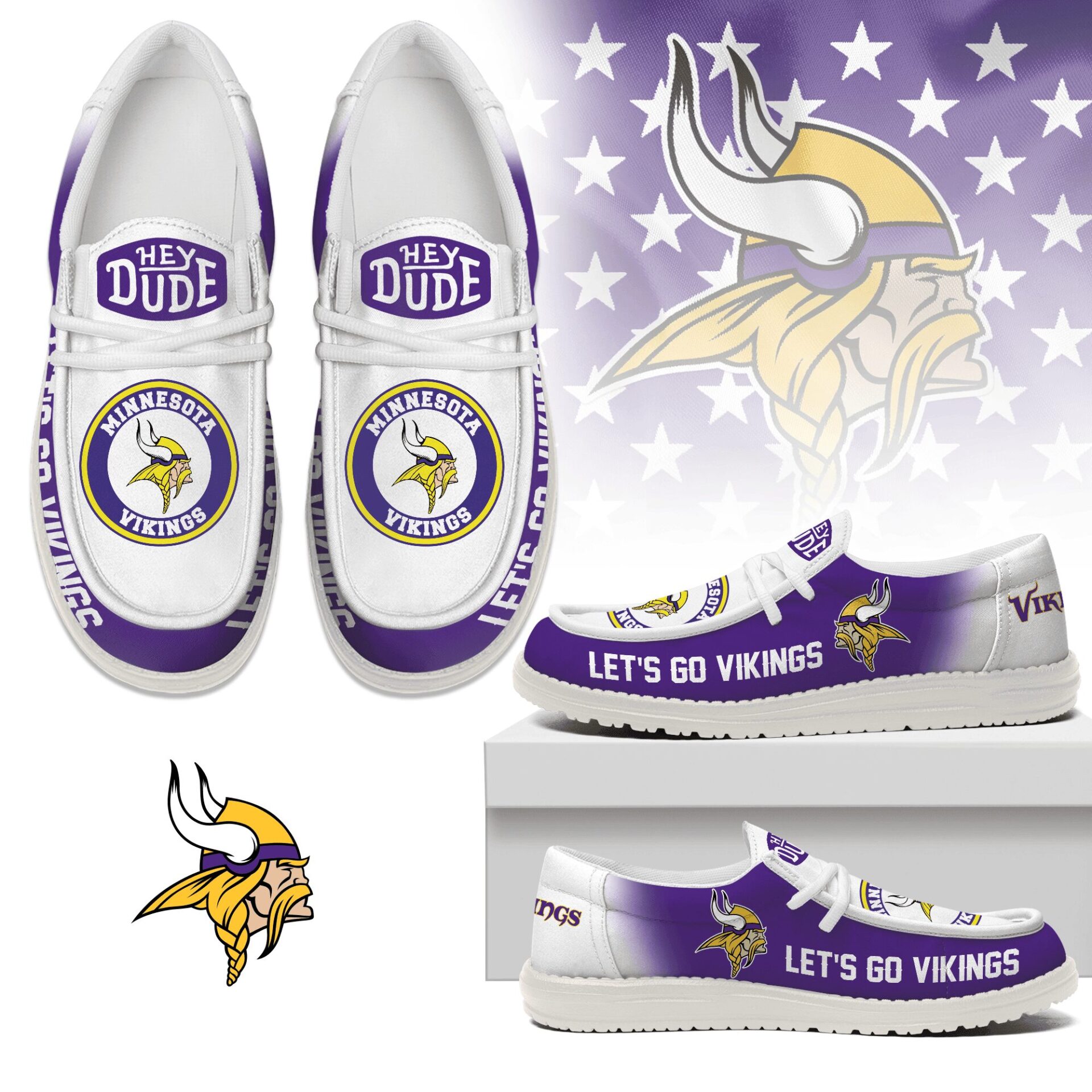 JWFancy Minnesota Vikings Hey Dude Shoes Wally Men’s Lace Up Loafers Comfortable For Men And Women