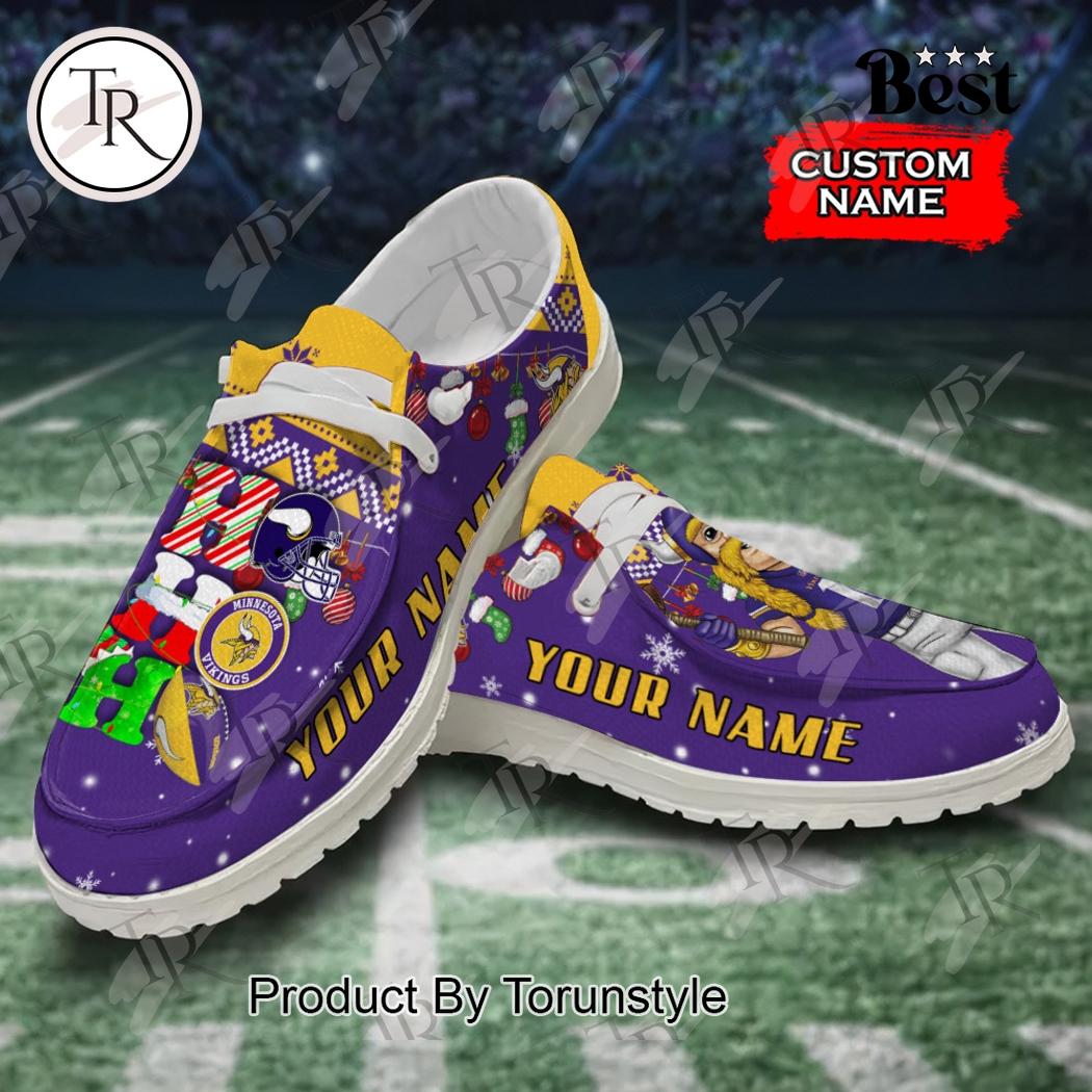 JWFancy Minnesota Vikings x Christmas Personalized Hey Dude Shoes For Men And Women