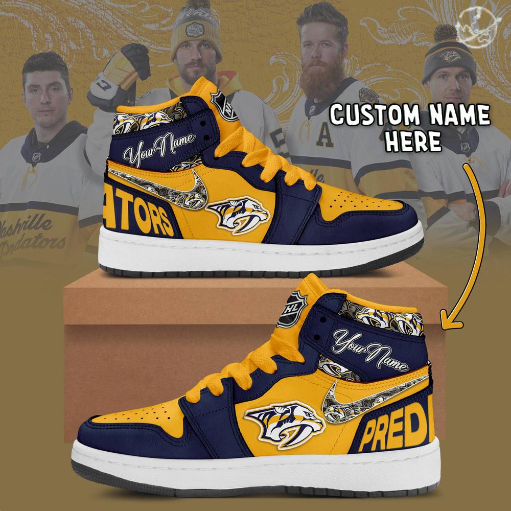 JWFancy Nashville Predators AJ1 High Sneakers Shoes For Men And Women