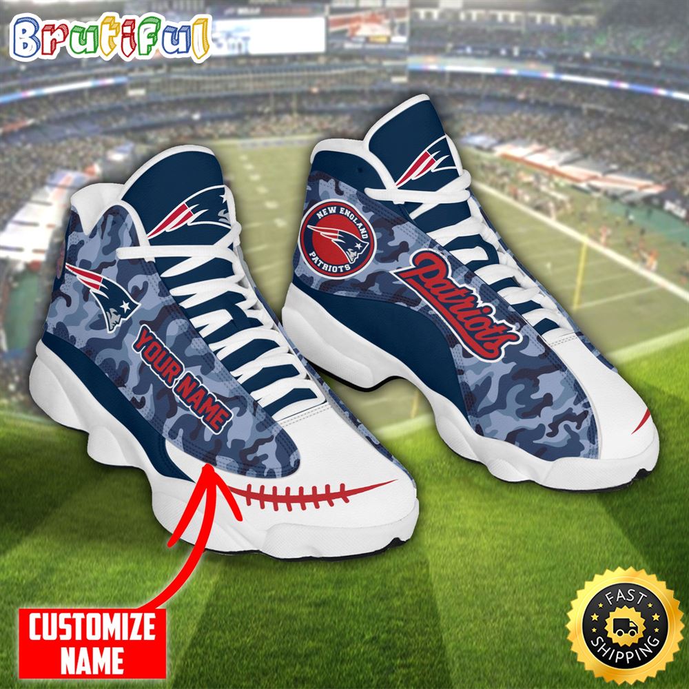 JWFancy New England Patriots Camo AJ13 Sneakers Shoes For Men And Women