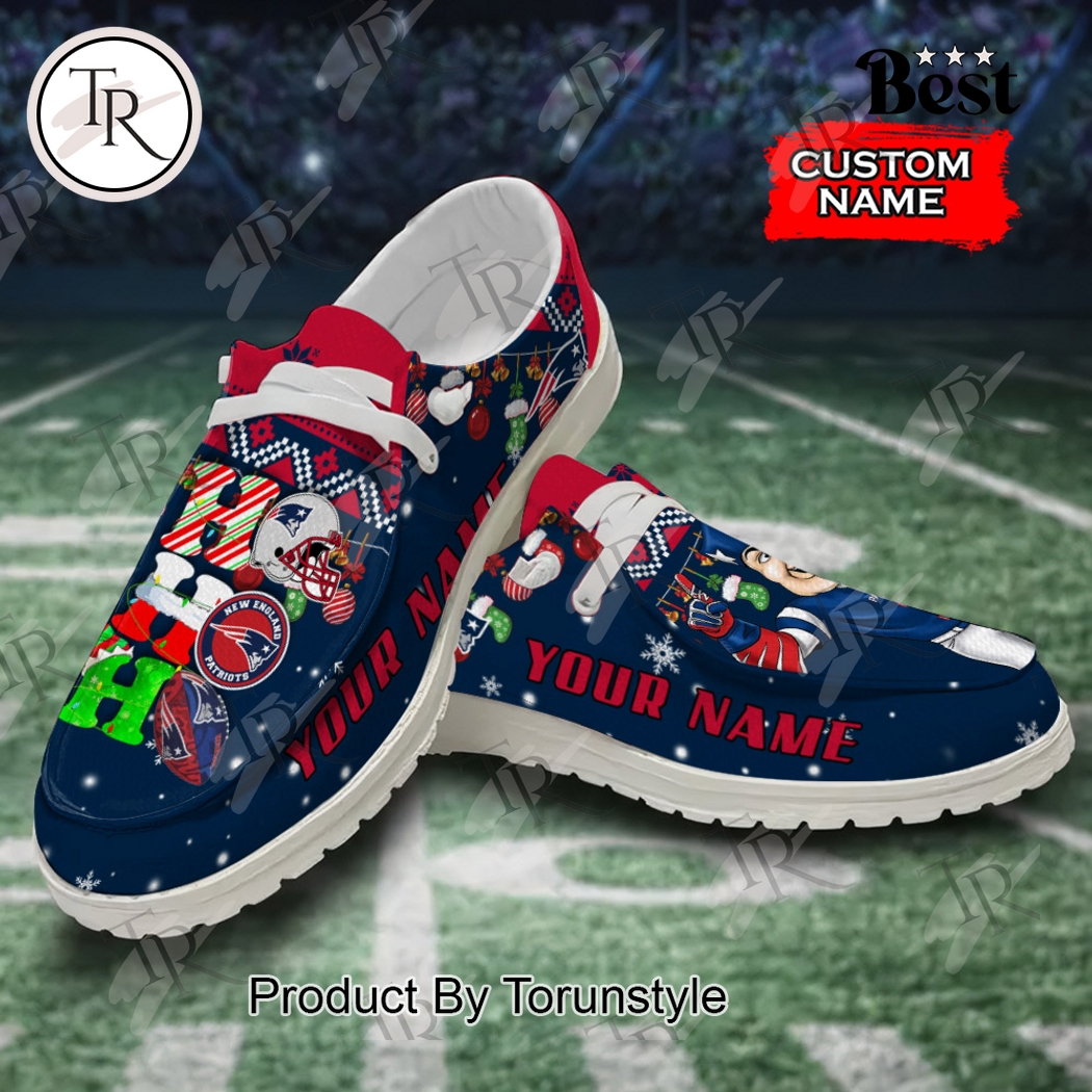 JWFancy New England Patriots x Christmas Personalized Hey Dude Shoes For Men And Women