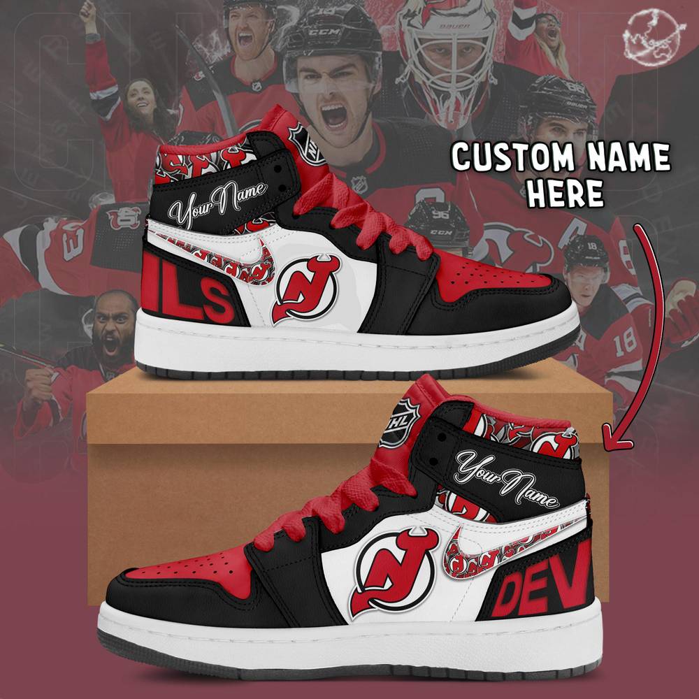 JWFancy New Jersey Devils AJ1 High Sneakers Shoes For Men And Women