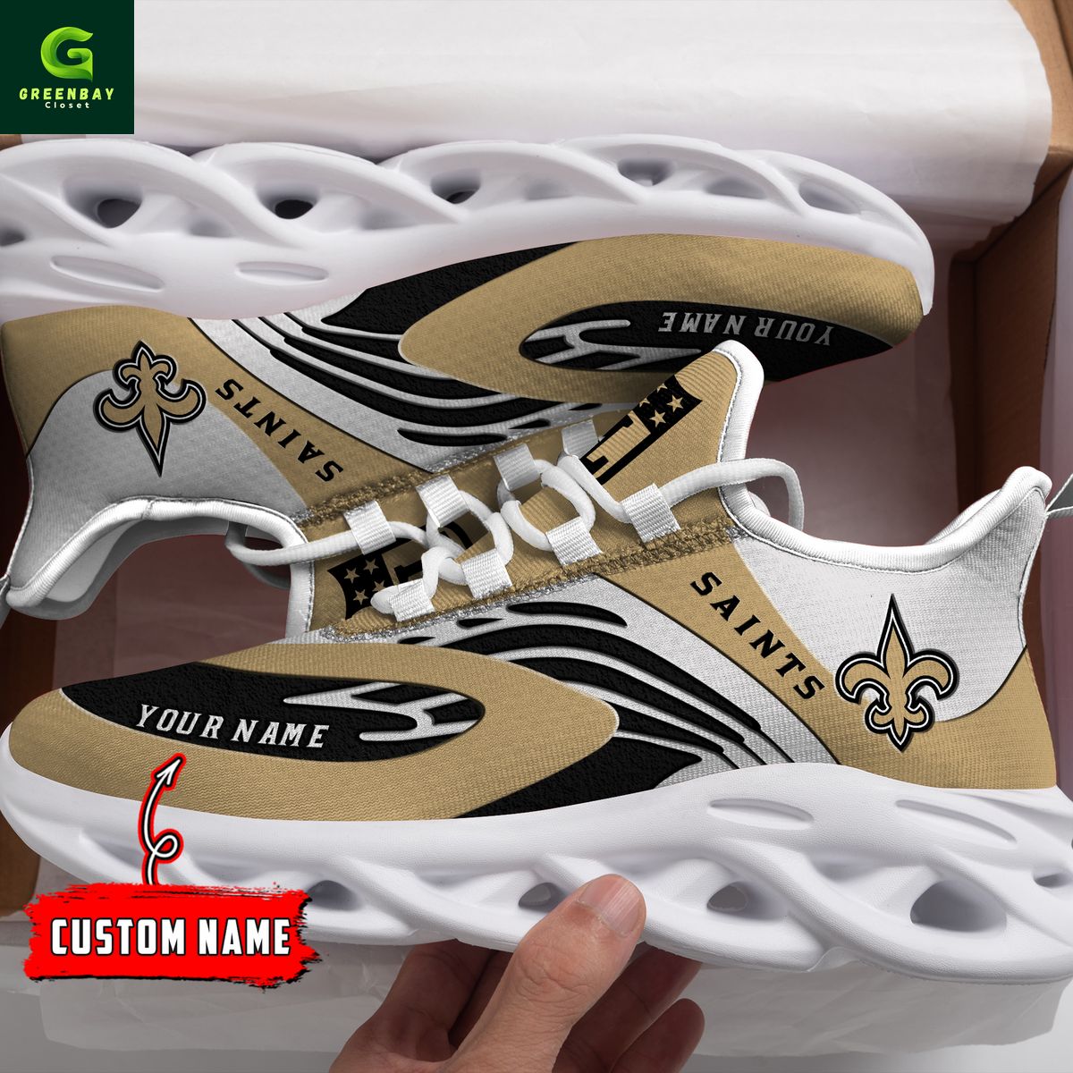 JWFancy New Orleans Saints Max Soul Shoes Sneakers For Men And Women