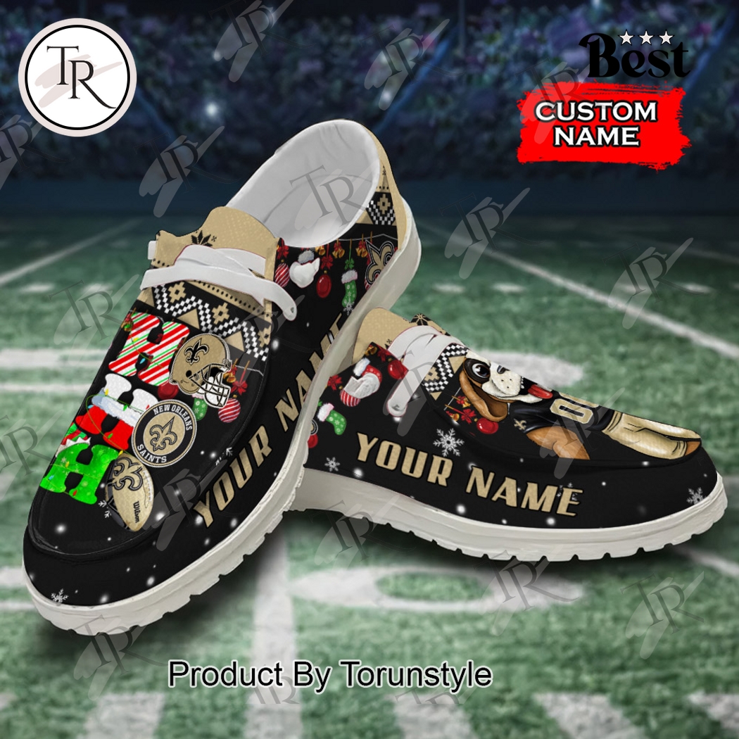 JWFancy New Orleans Saints x Christmas Personalized Hey Dude Shoes For Men And Women