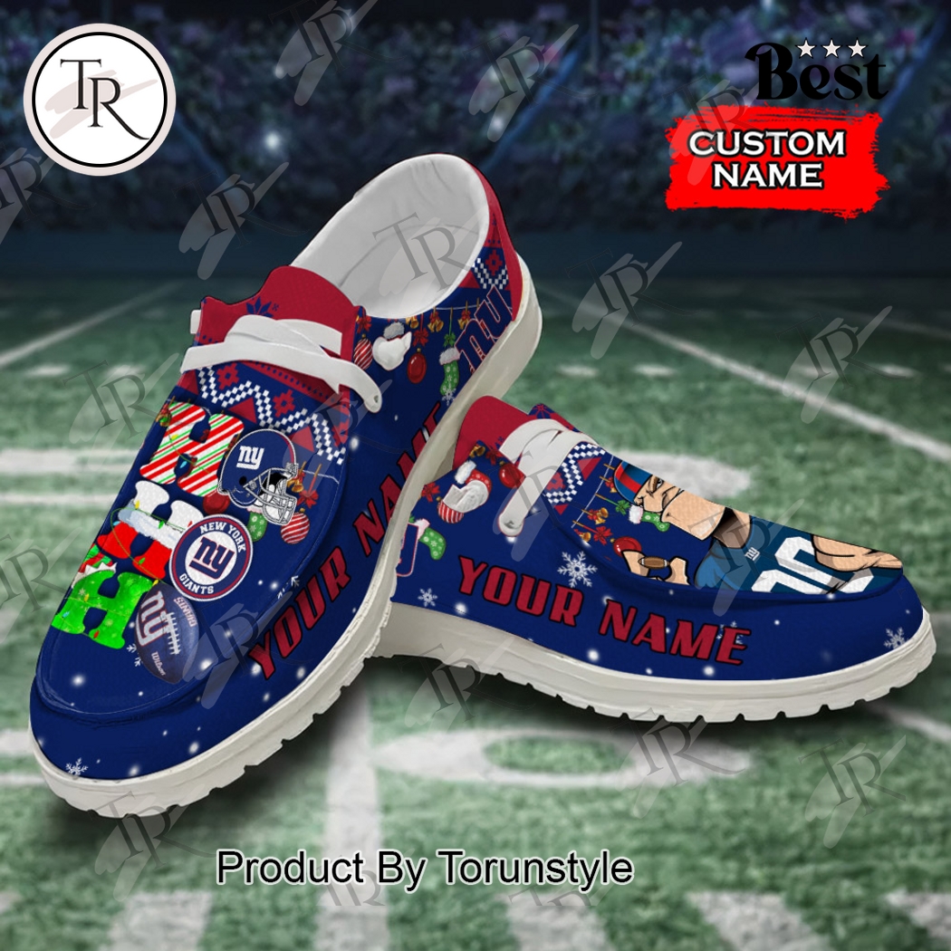 JWFancy New York Giants x Christmas Personalized Hey Dude Shoes For Men And Women