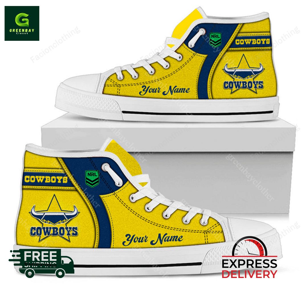 JWFancy North Queensland Cowboys High Top Canvas Sneakers Shoes For Men And Women