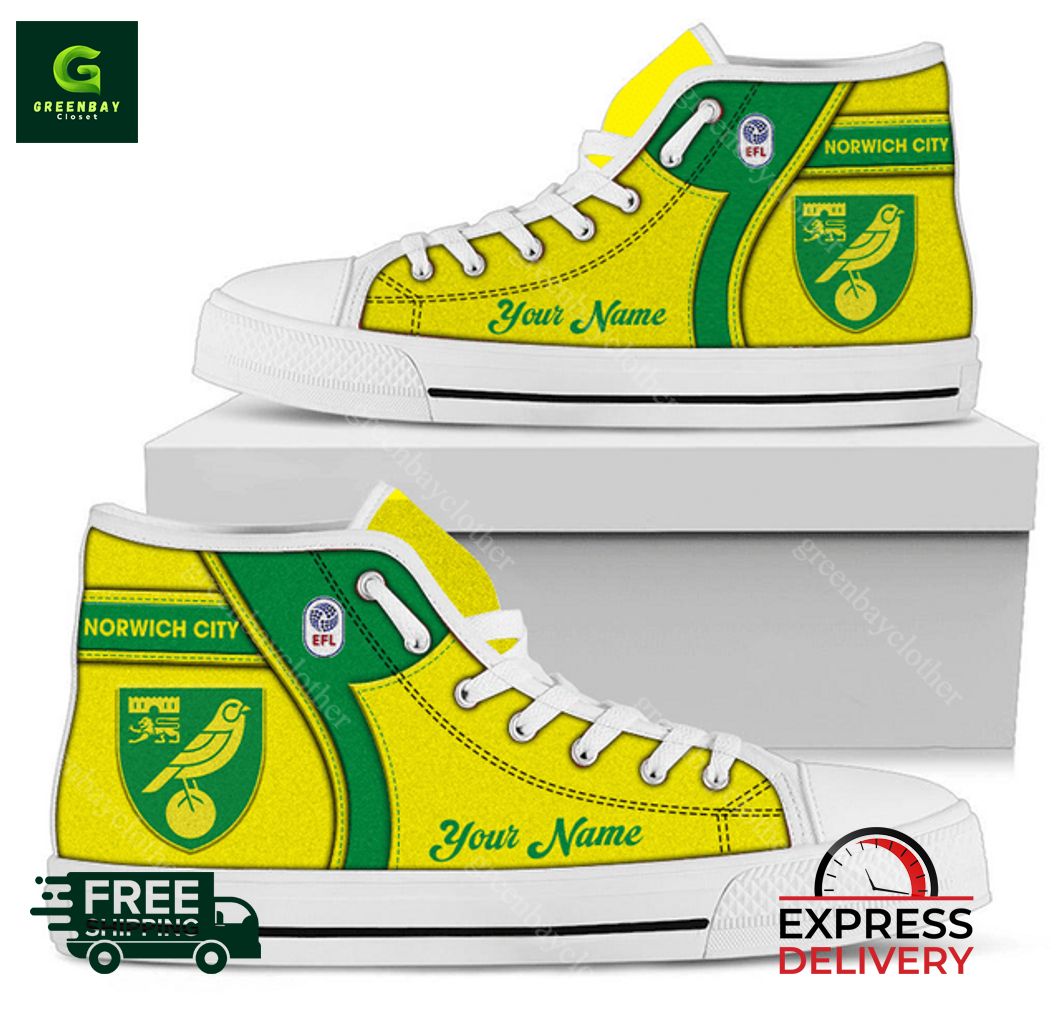 JWFancy Norwich City High Top Canvas Sneakers Shoes For Men And Women