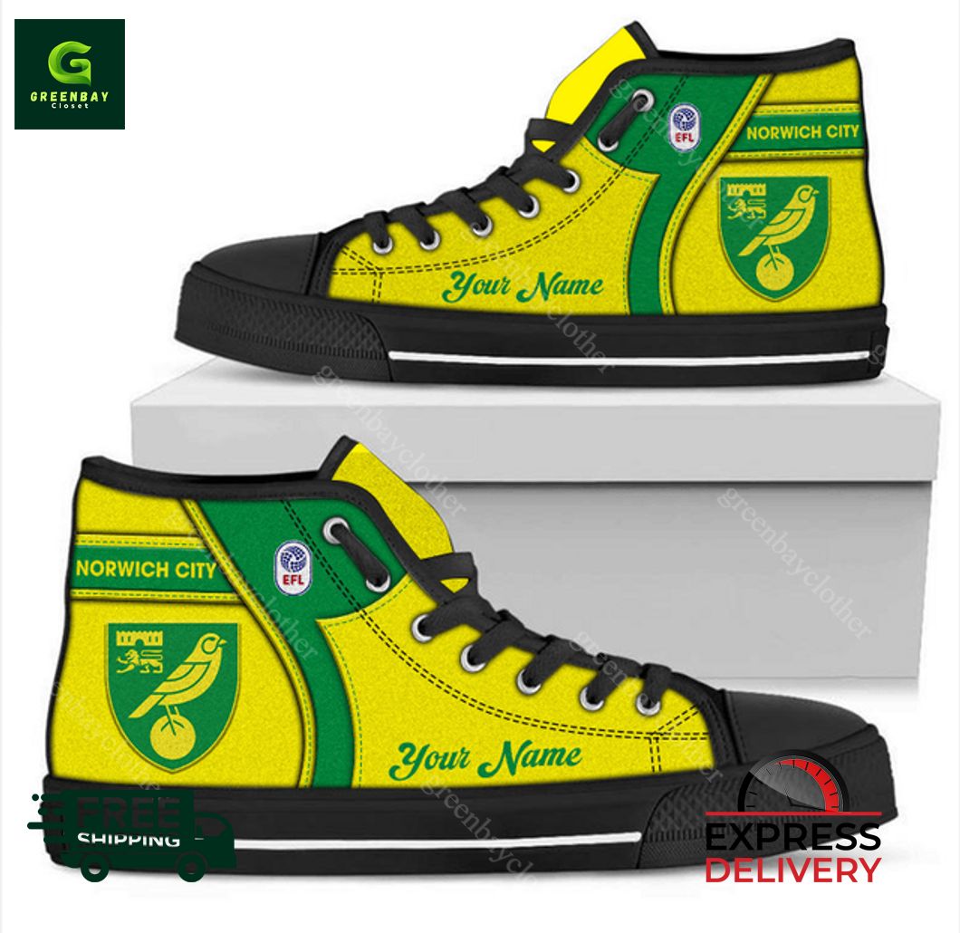 JWFancy Norwich City High Top Canvas Sneakers Shoes For Men And Women