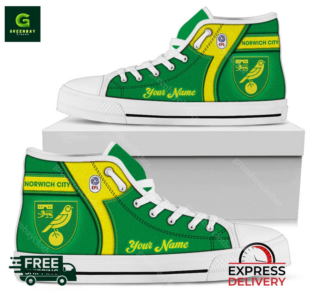 JWFancy Norwich City High Top Canvas Sneakers Shoes For Men And Women