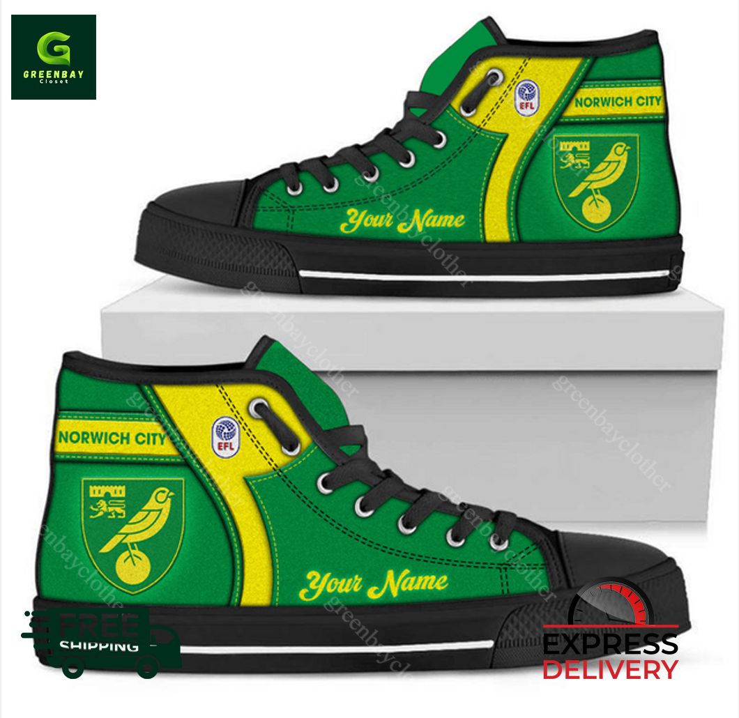 JWFancy Norwich City High Top Canvas Sneakers Shoes For Men And Women