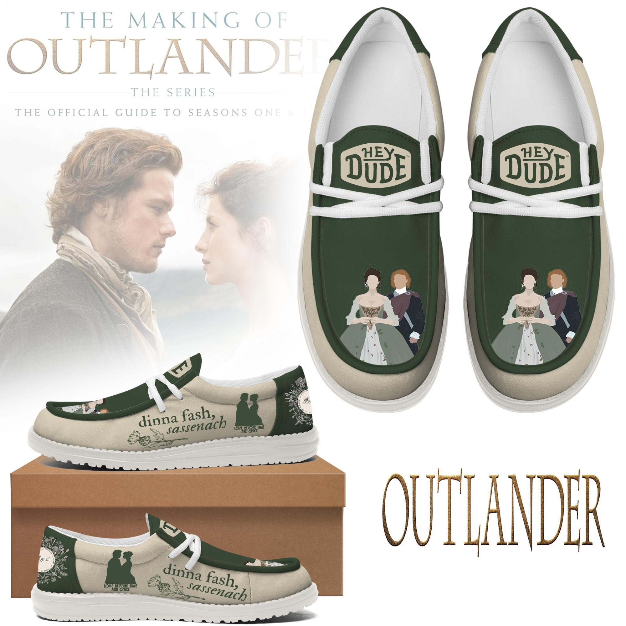 JWFancy Outlander Hey Dude Shoes Wally Men’s Lace Up Loafers Comfortable For Men And Women