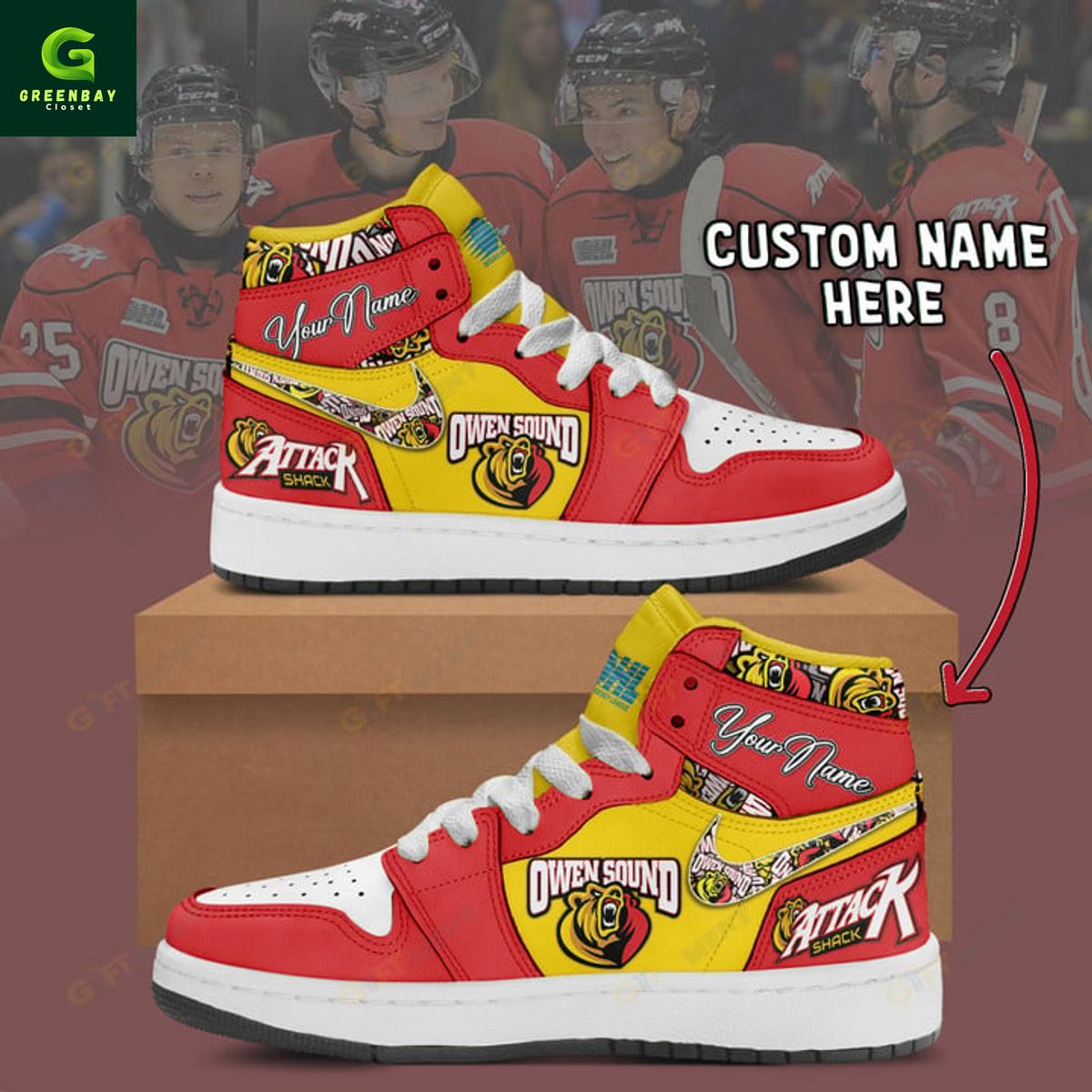 JWFancy Owen Sound Attack AJ1 High Sneakers Shoes For Men And Women