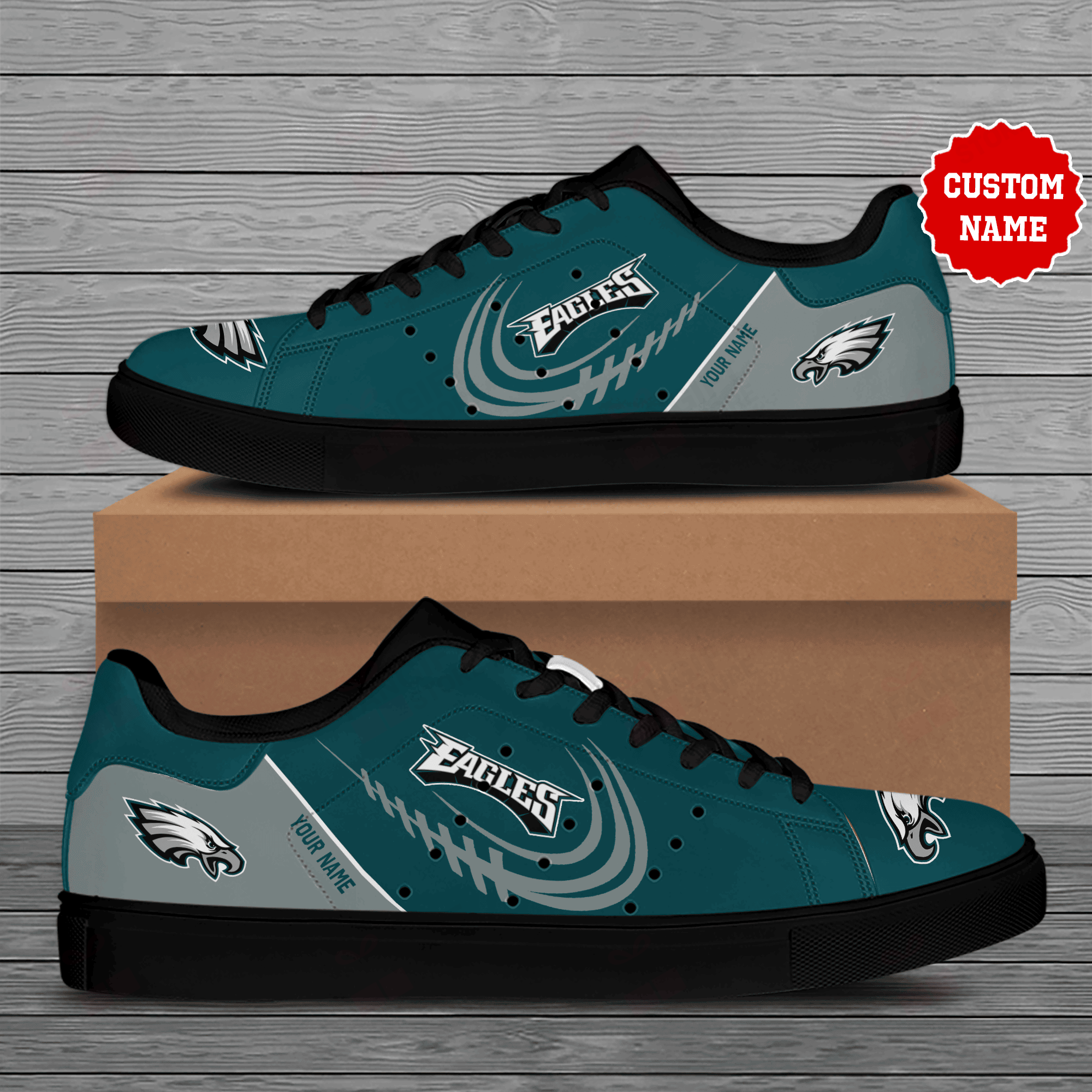 JWFancy Philadelphia Eagles Skate Stan Shoes Sneakes For Men And Women