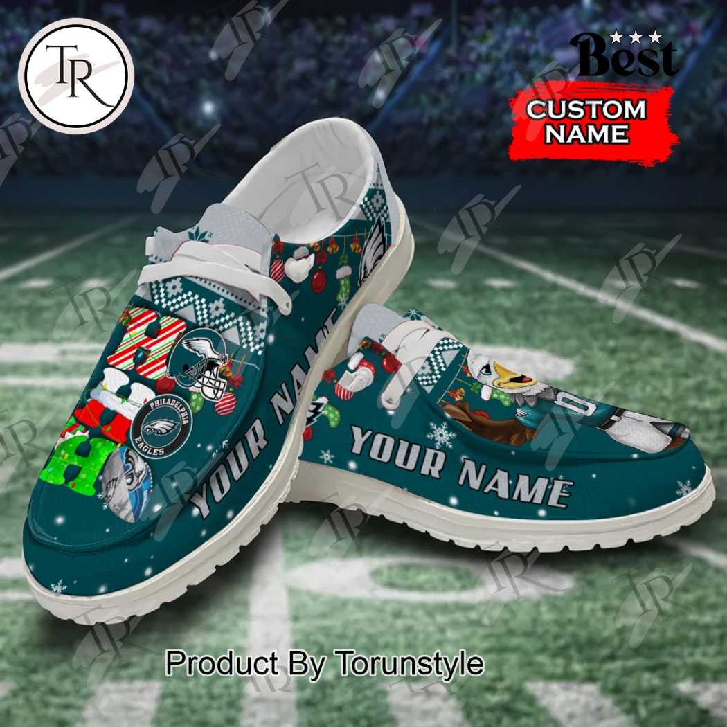 JWFancy Philadelphia Eagles x Christmas Personalized Hey Dude Shoes For Men And Women