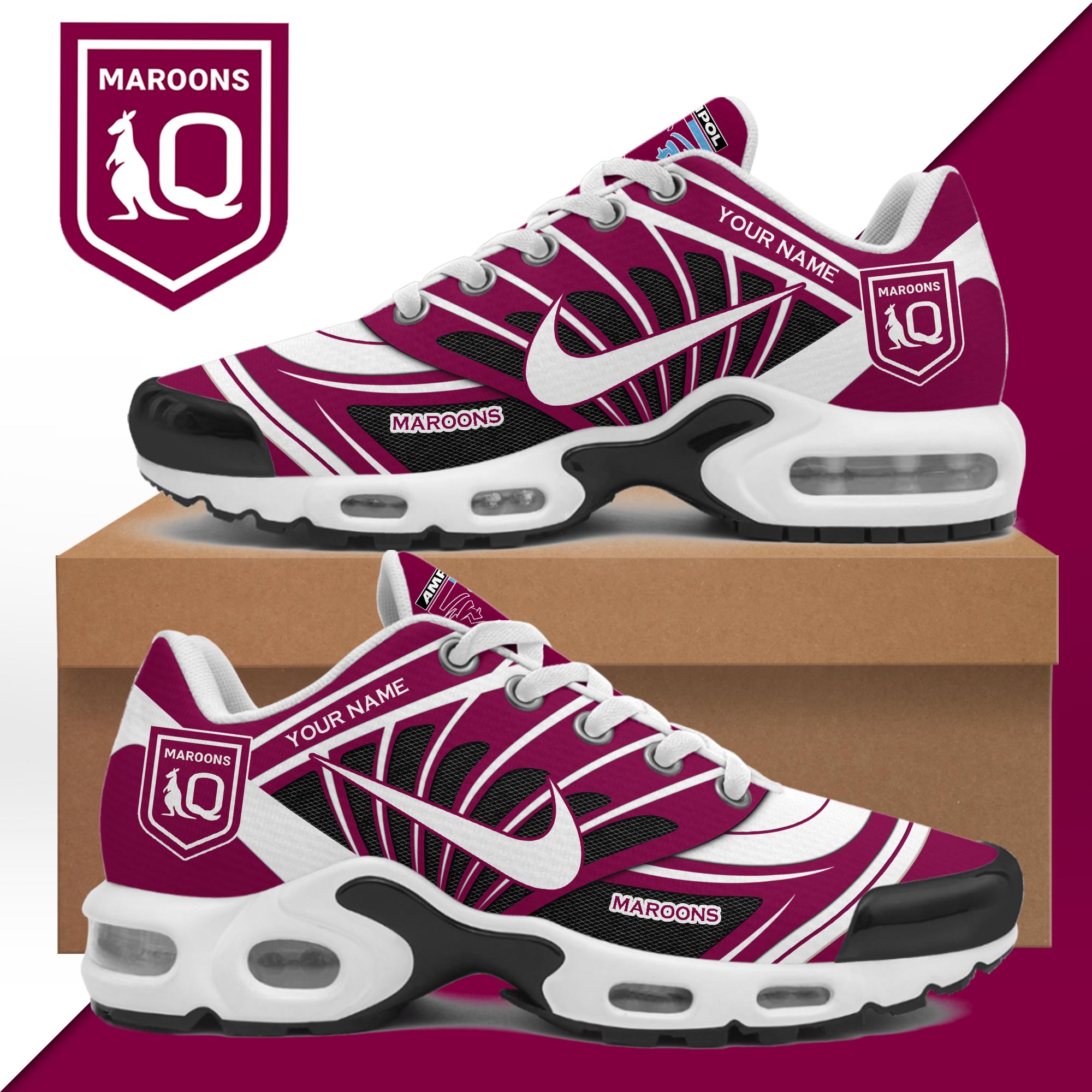 JWFancy Queensland Maroons TN Shoes Sneakers For Men And Women