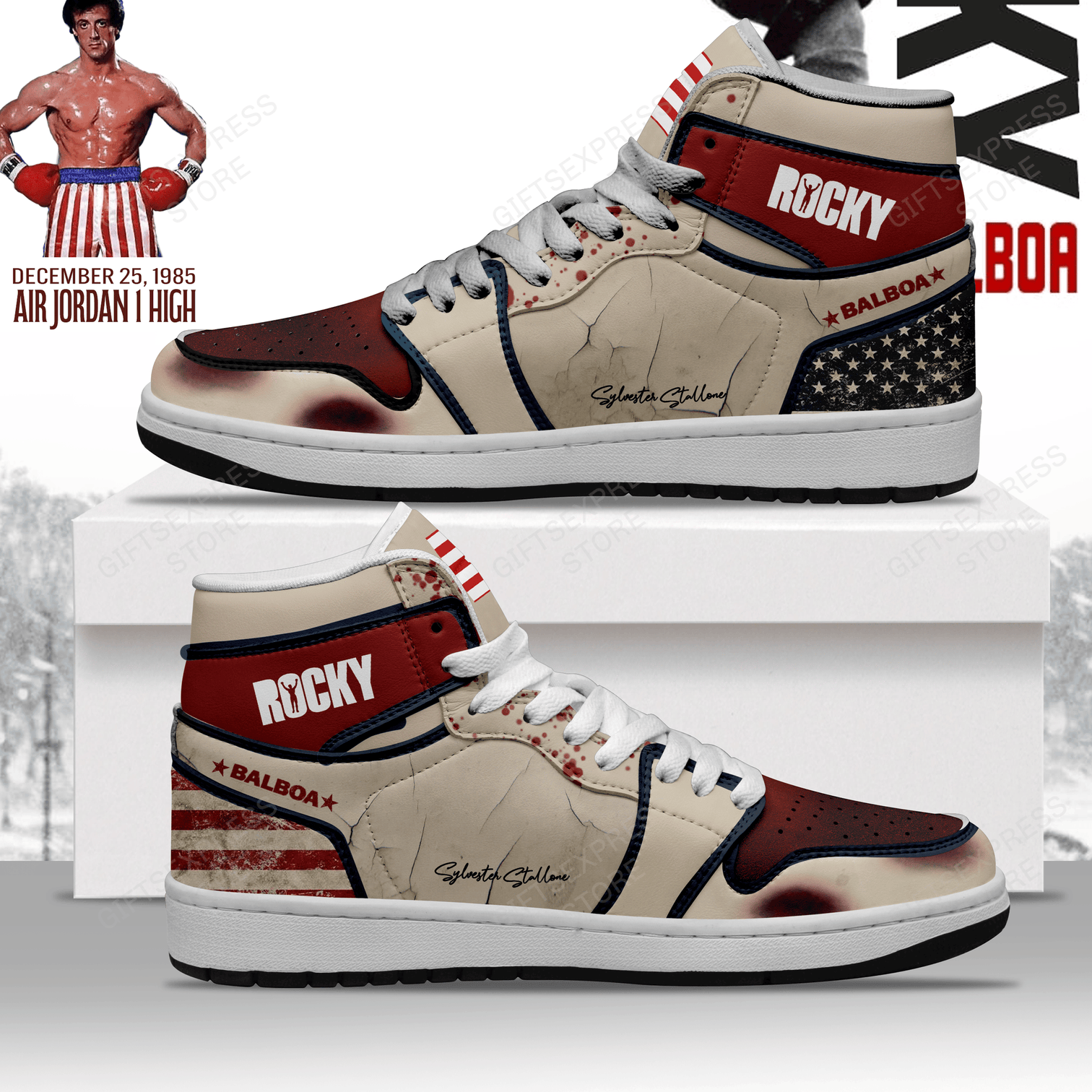 JWFancy Rocky Balboa AJ1 High Sneakers Shoes For Men And Women