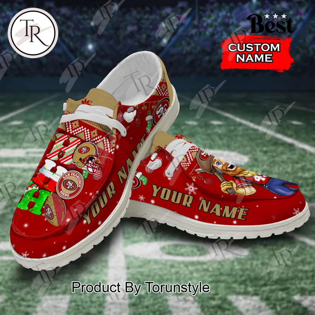 JWFancy San Francisco 49ers x Christmas Personalized Hey Dude Shoes For Men And Women