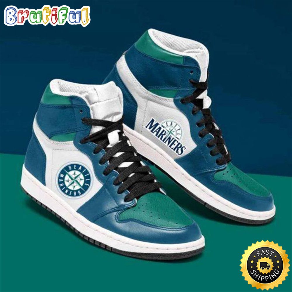 JWFancy Seattle Mariners AJ1 High Sneakers Shoes For Men And Women