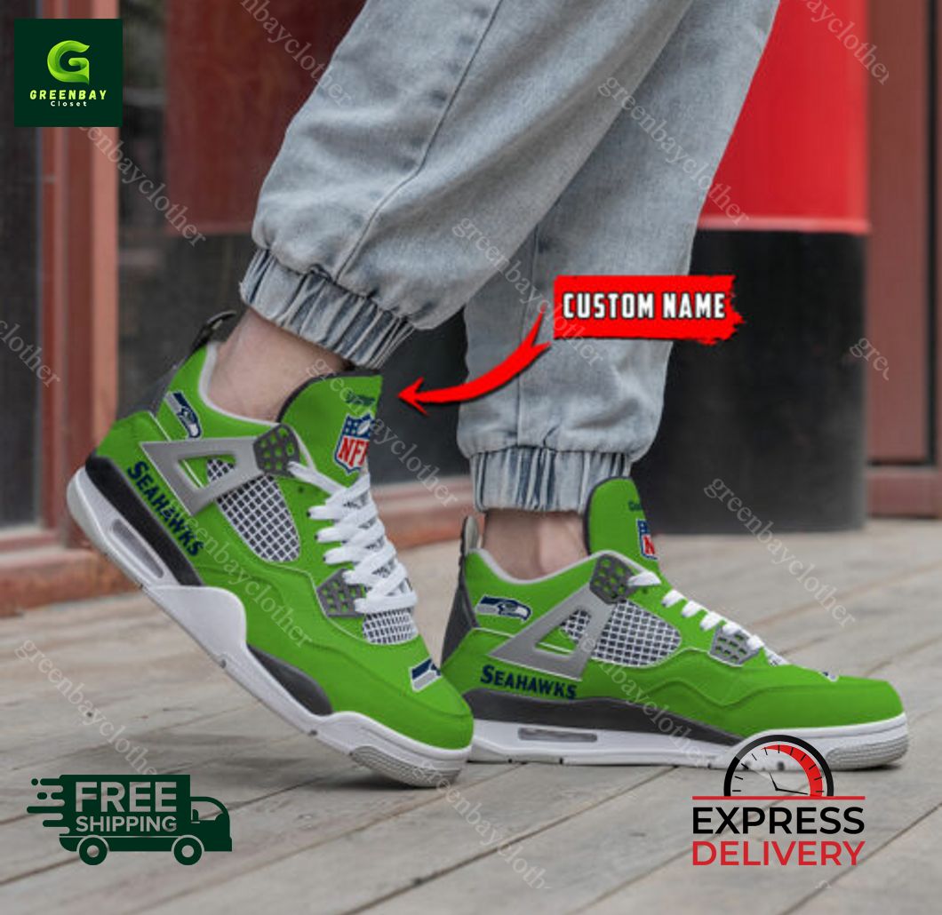 JWFancy Seattle Seahawks AJ4 Sneakers Shoes For Men And Women