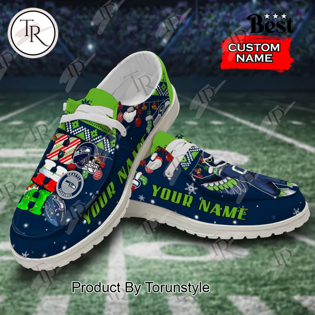 JWFancy Seattle Seahawks x Christmas Personalized Hey Dude Shoes For Men And Women