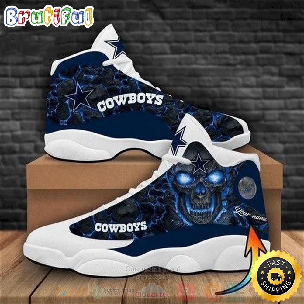 JWFancy Skull Dallas Cowboys AJ13 Sneakers Shoes For Men And Women