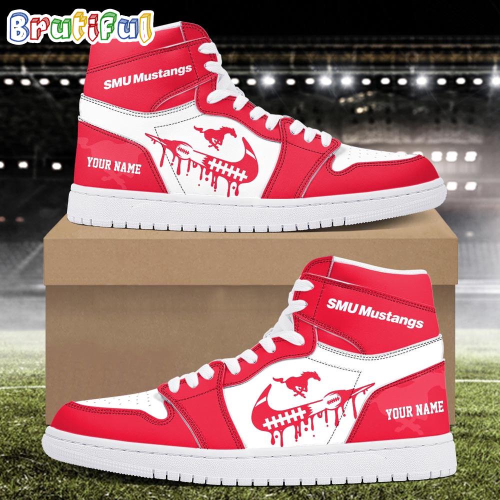 JWFancy SMU Mustangs AJ1 High Sneakers Shoes For Men And Women