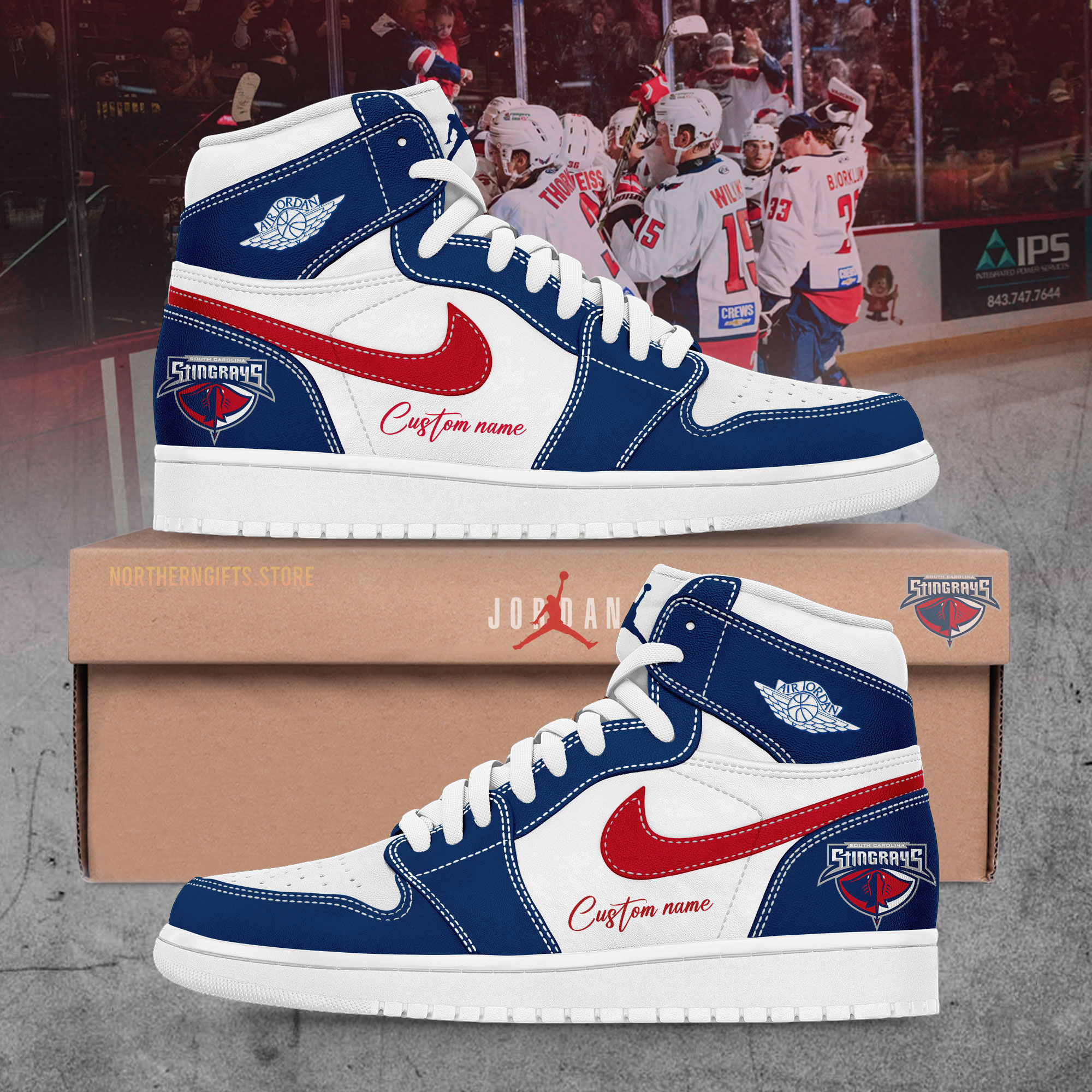 JWFancy South Carolina Stingrays AJ1 High Sneakers Shoes For Men And Women