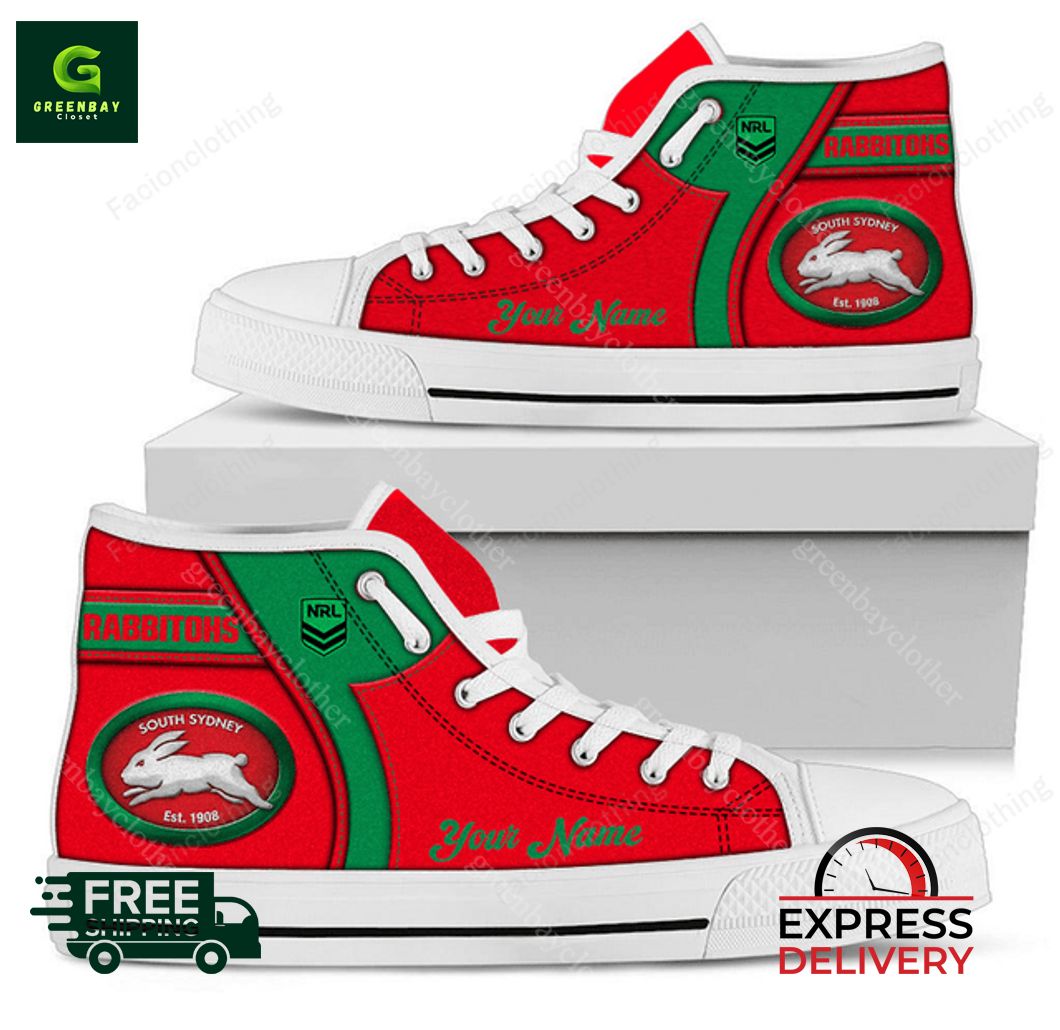 JWFancy South Sydney Rabbitohs High Top Canvas Sneakers Shoes For Men And Women