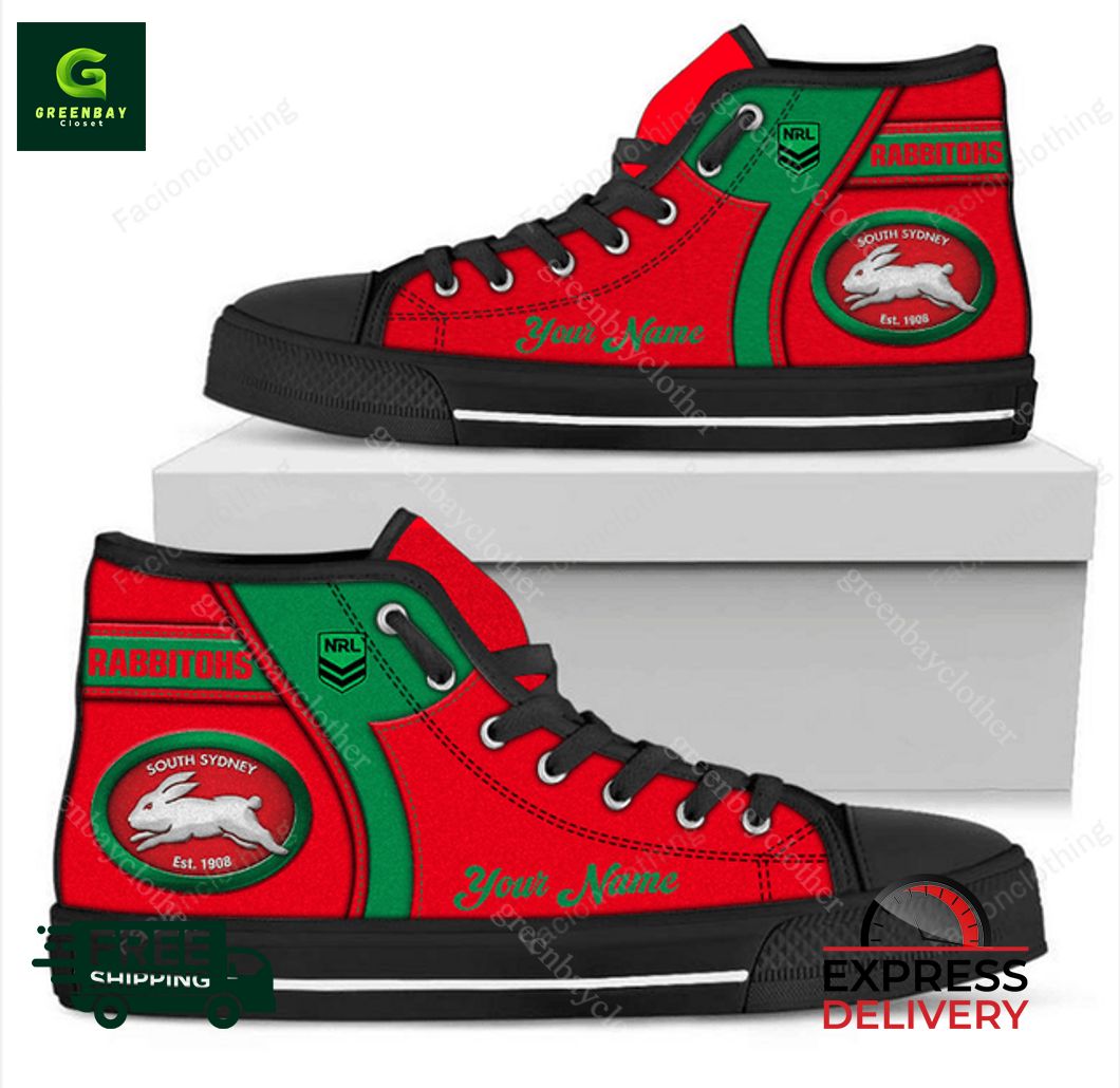 JWFancy South Sydney Rabbitohs High Top Canvas Sneakers Shoes For Men And Women