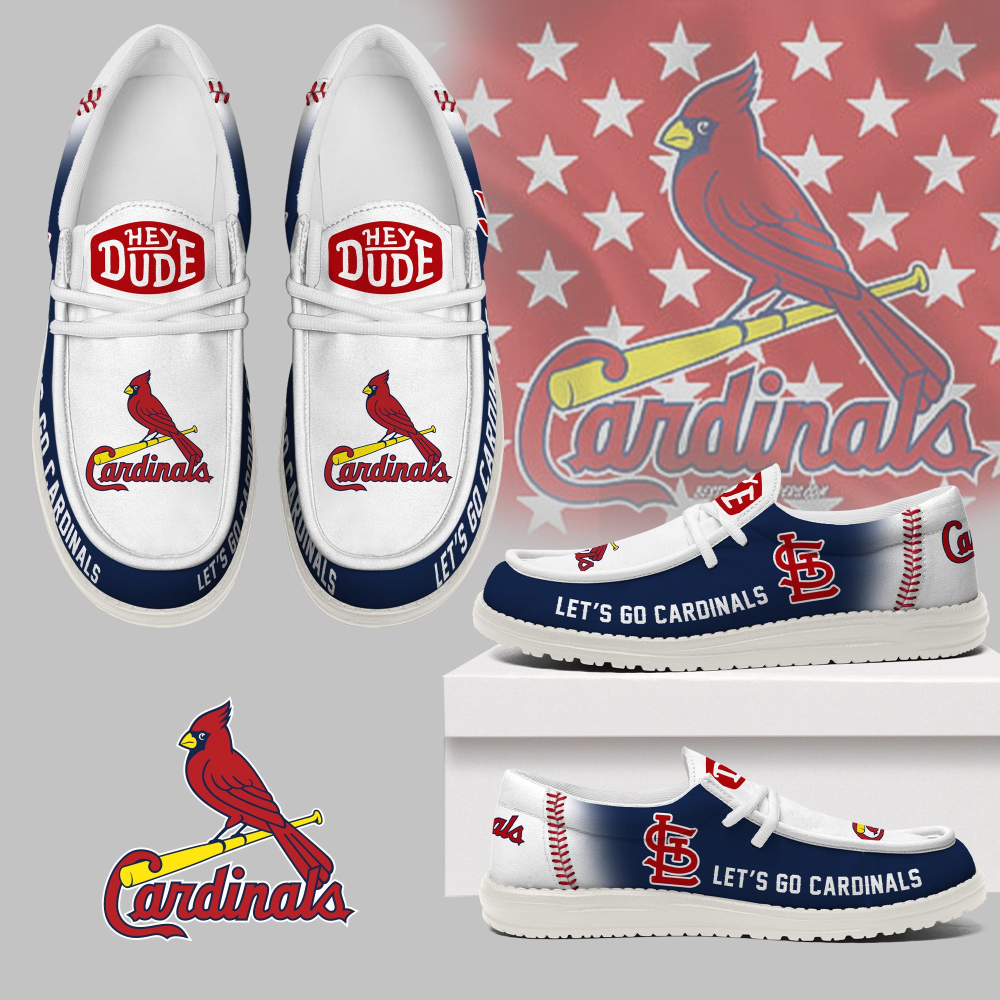 JWFancy St. Louis Cardinals Hey Dude Shoes Wally Men’s Lace Up Loafers Comfortable For Men And Women