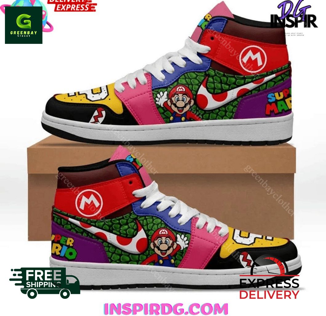 JWFancy Super Mario AJ1 High Sneakers Shoes For Men And Women