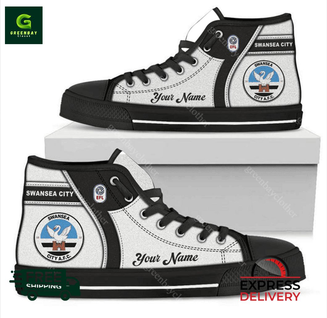 JWFancy Swansea City High Top Canvas Sneakers Shoes For Men And Women