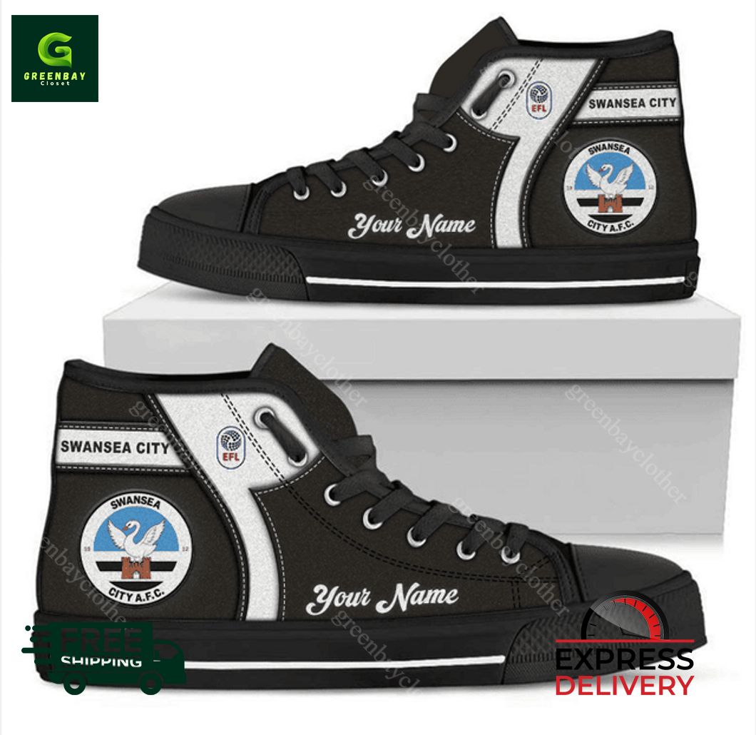 JWFancy Swansea City High Top Canvas Sneakers Shoes For Men And Women