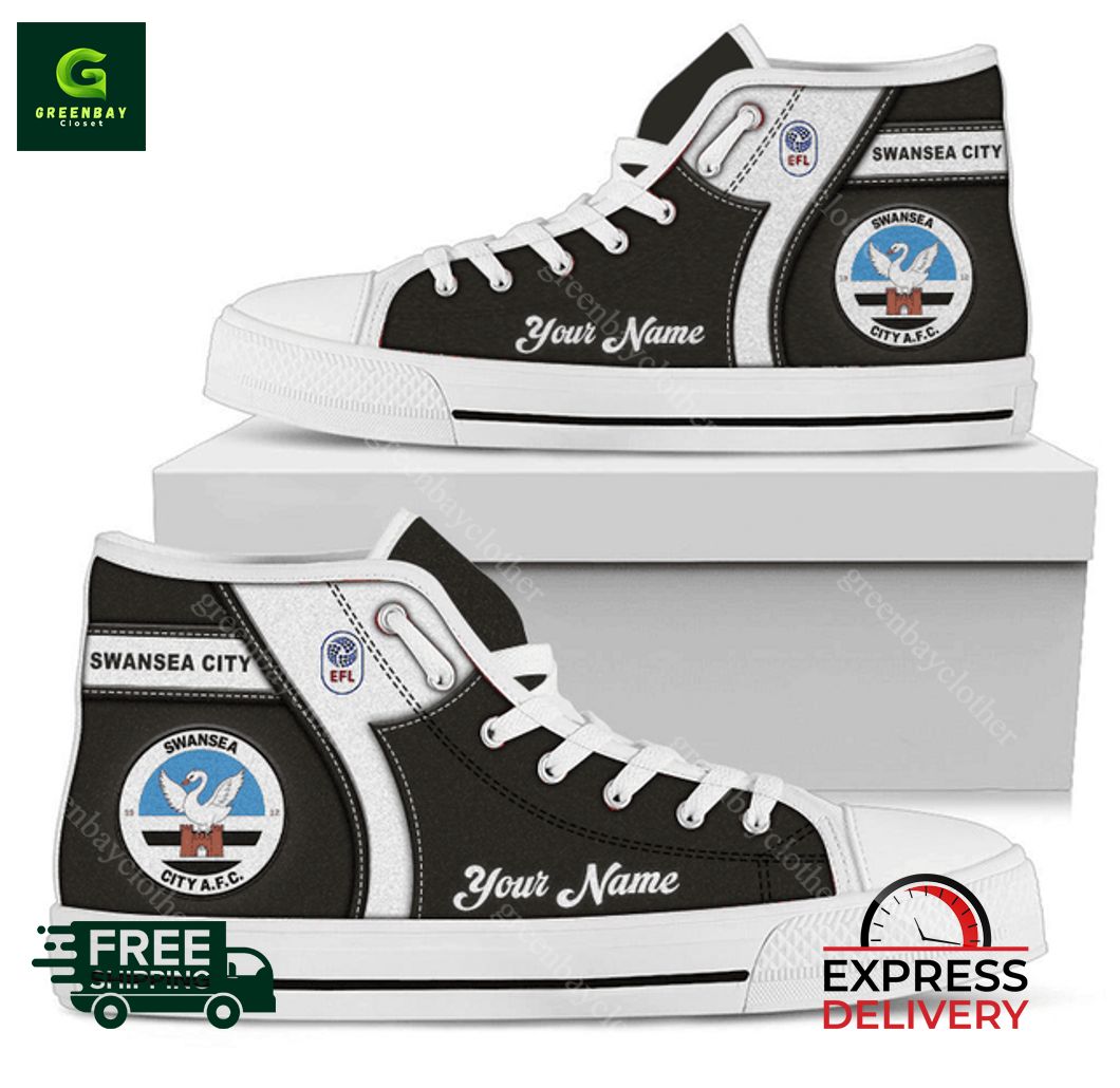 JWFancy Swansea City High Top Canvas Sneakers Shoes For Men And Women