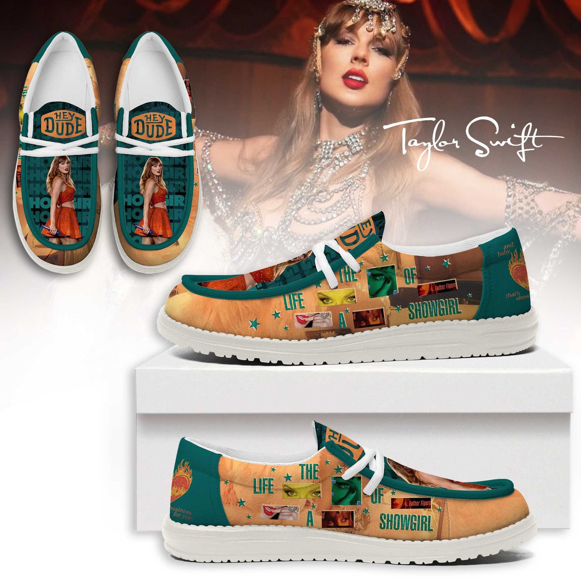 JWFancy Taylor Swift Hey Dude Shoes Wally Men’s Lace Up Loafers Comfortable For Men And Women