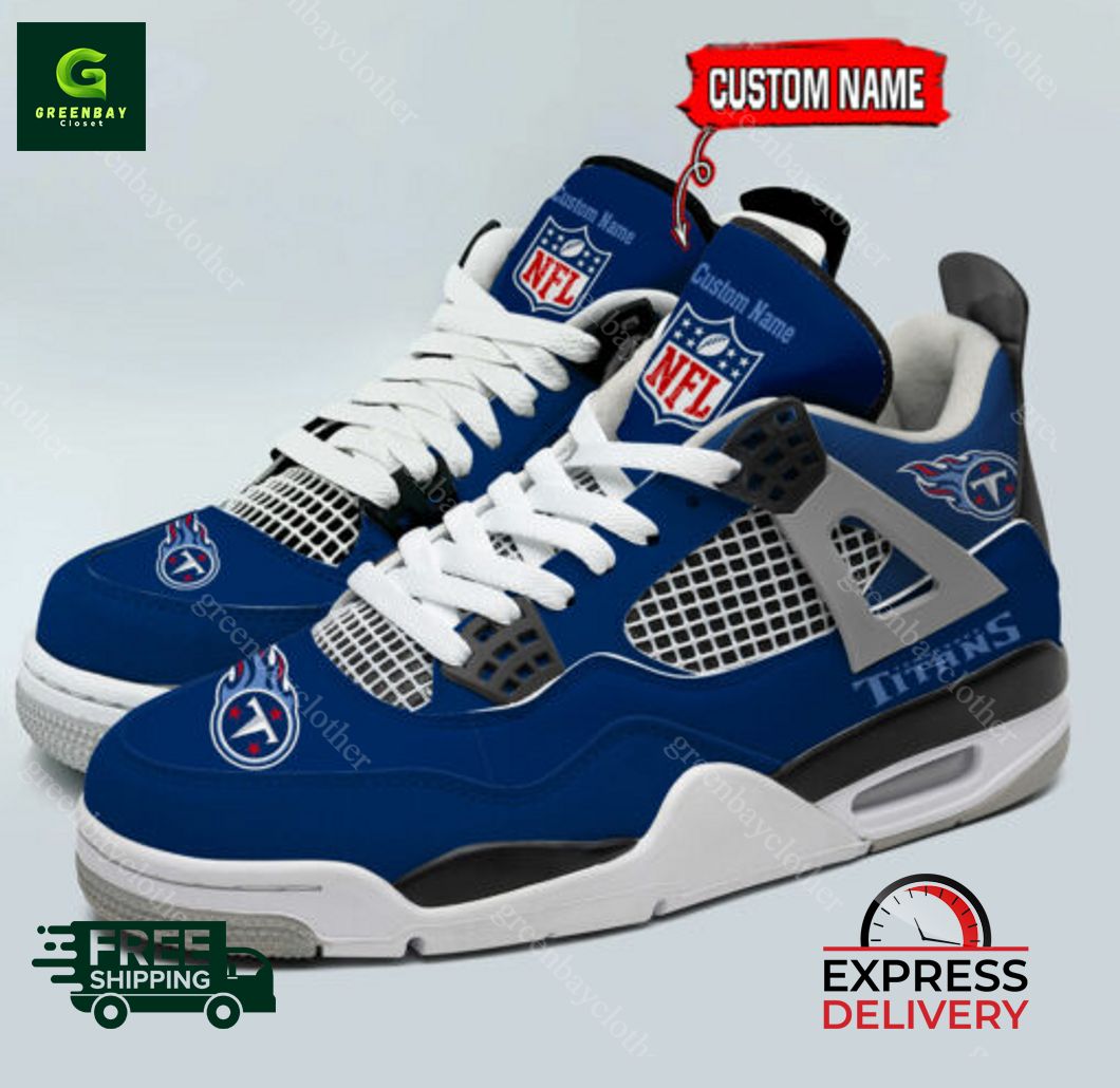 JWFancy Tennessee Titans AJ4 Sneakers Shoes For Men And Women