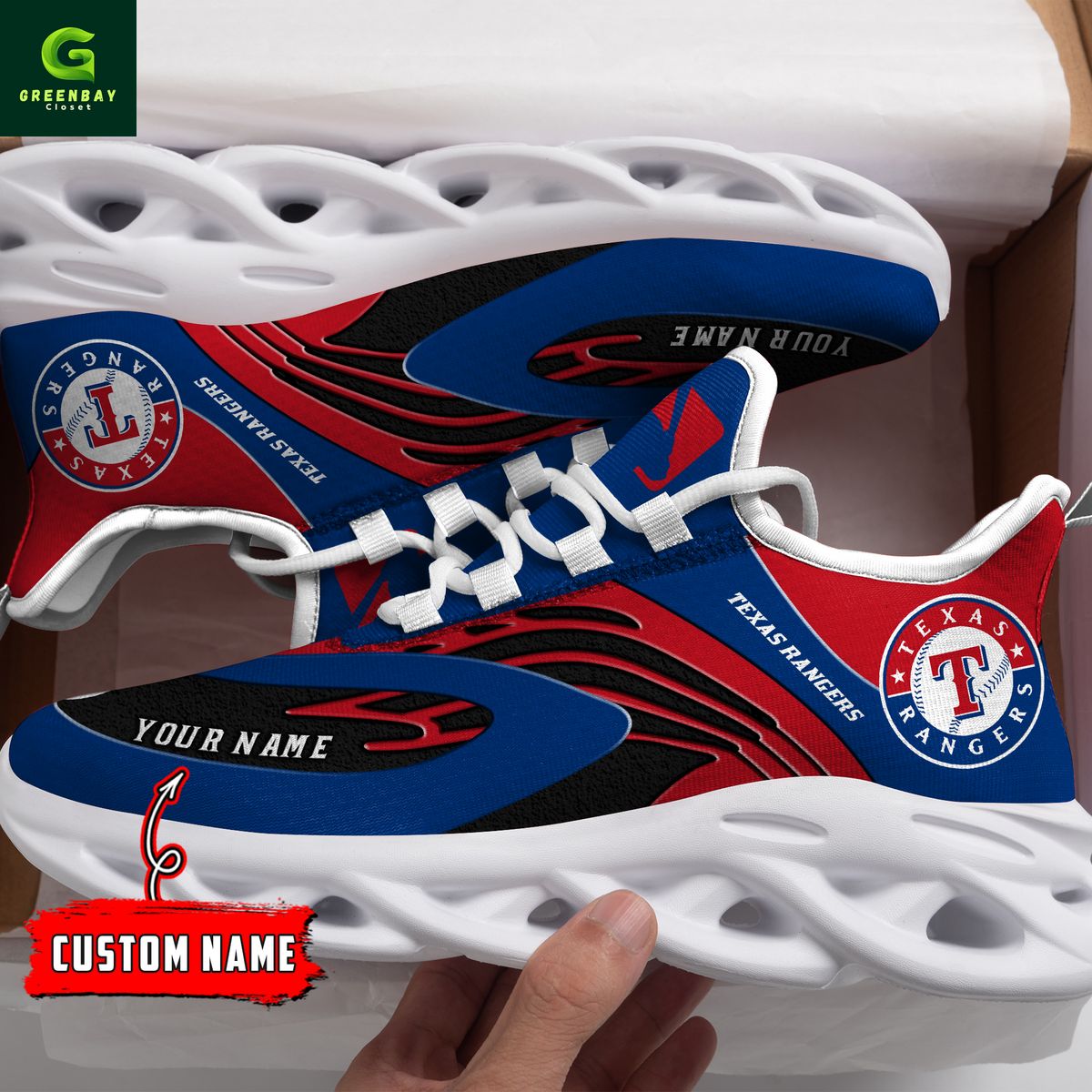 JWFancy Texas Rangers Max Soul Shoes Sneakers For Men And Women
