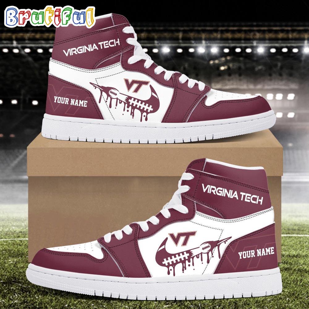 JWFancy Virginia Tech Hokies AJ1 High Sneakers Shoes For Men And Women